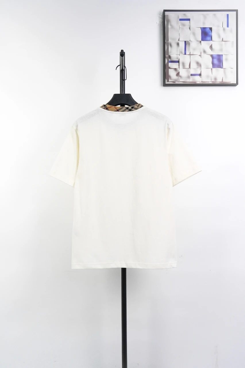 Burberry White Check Collar Crewneck T-Shirt product photo from LabelPicks