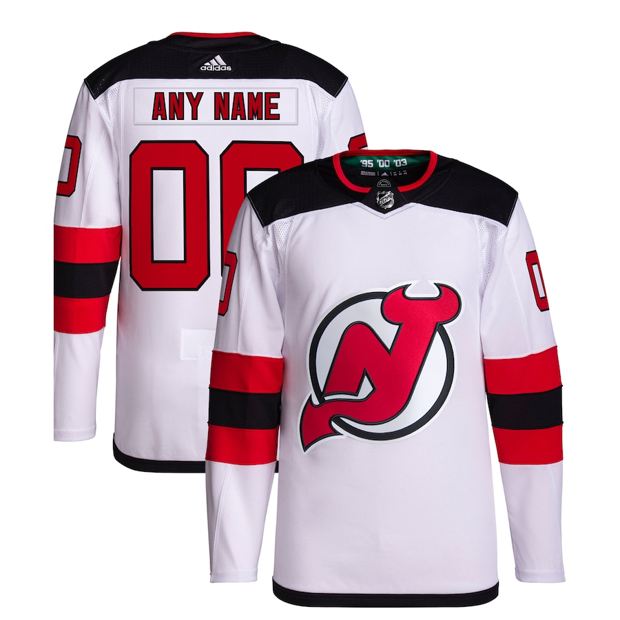 New Jersey Devils adidas Away Custom Primegreen Authentic Pro Jersey – White