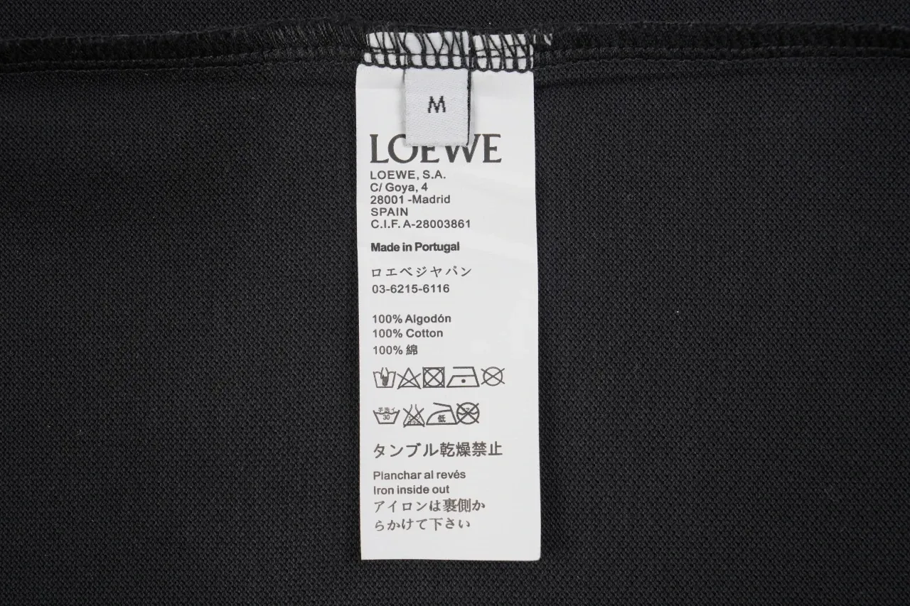 LOEWE Black Anagram Embroidered Cotton Polo Shirt product photo from LabelPicks