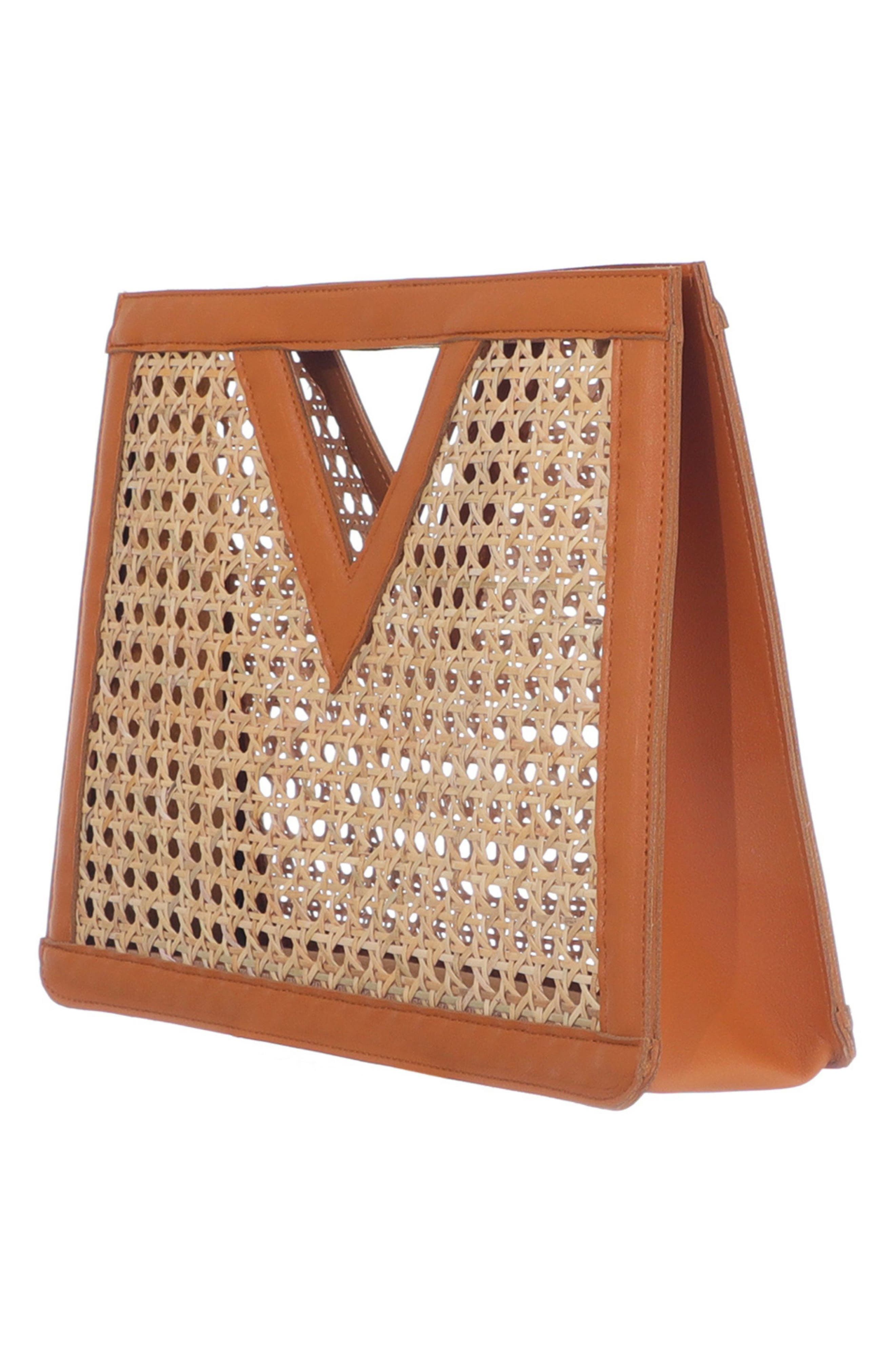 Adornia Rattan Cane Clutch