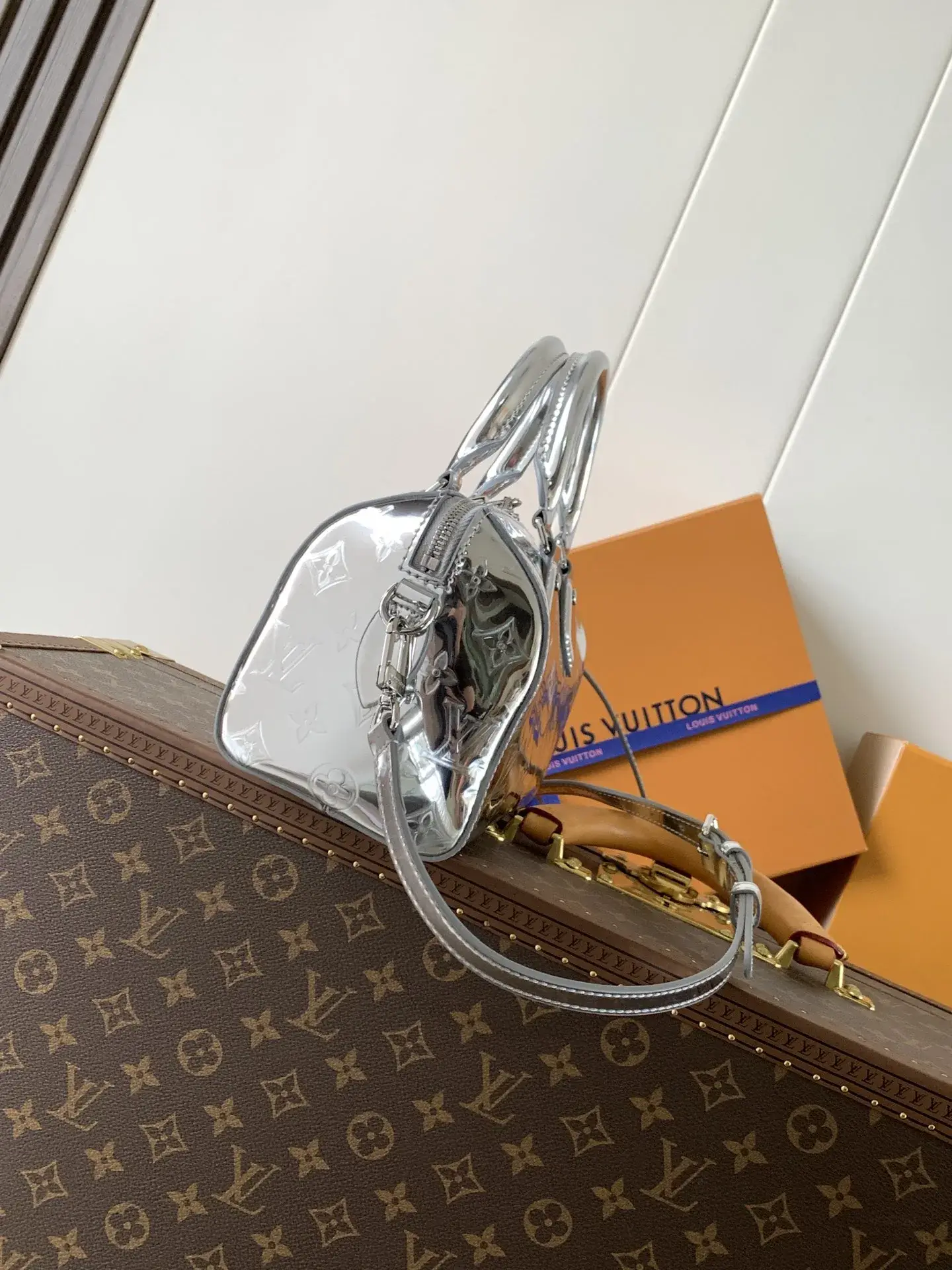 Louis Vuitton Silver Speedy Monogram Canvas Top Handle Bag product photo from LabelPicks