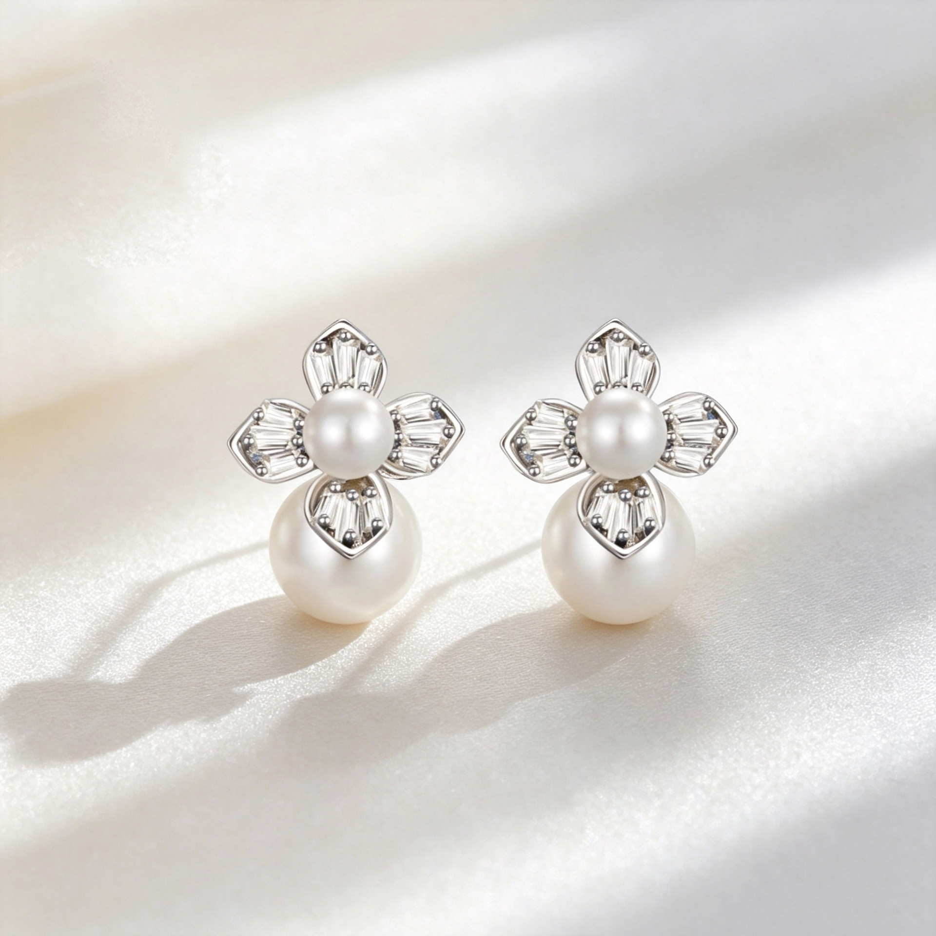 925 sterling silver earrings, featuring a forest-inspired, elegant, vintage, and gentle style, with a French and Hong Kong-inspired design, and delicate, high-quality micro-inlaid details