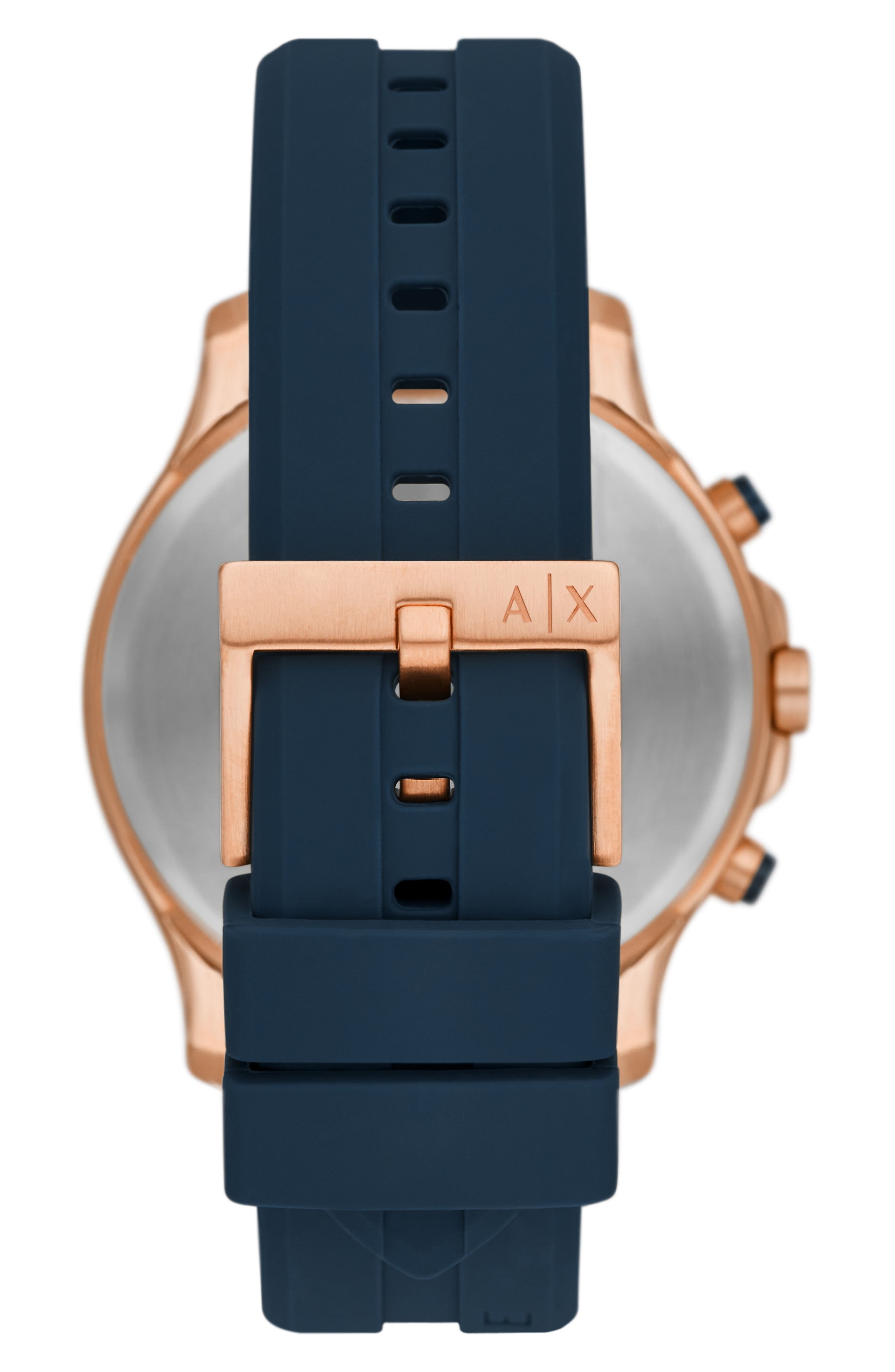 AX Armani Exchange Chronograph Leather Strap Watch, 44mm