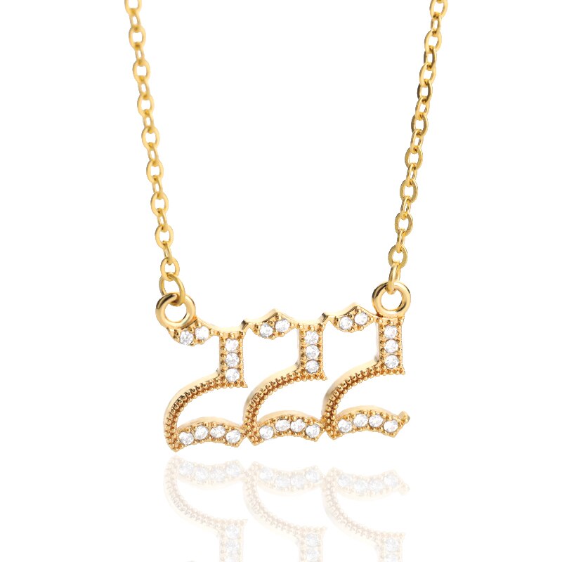 111-999 Angel Number Necklace with Bling Zirconia