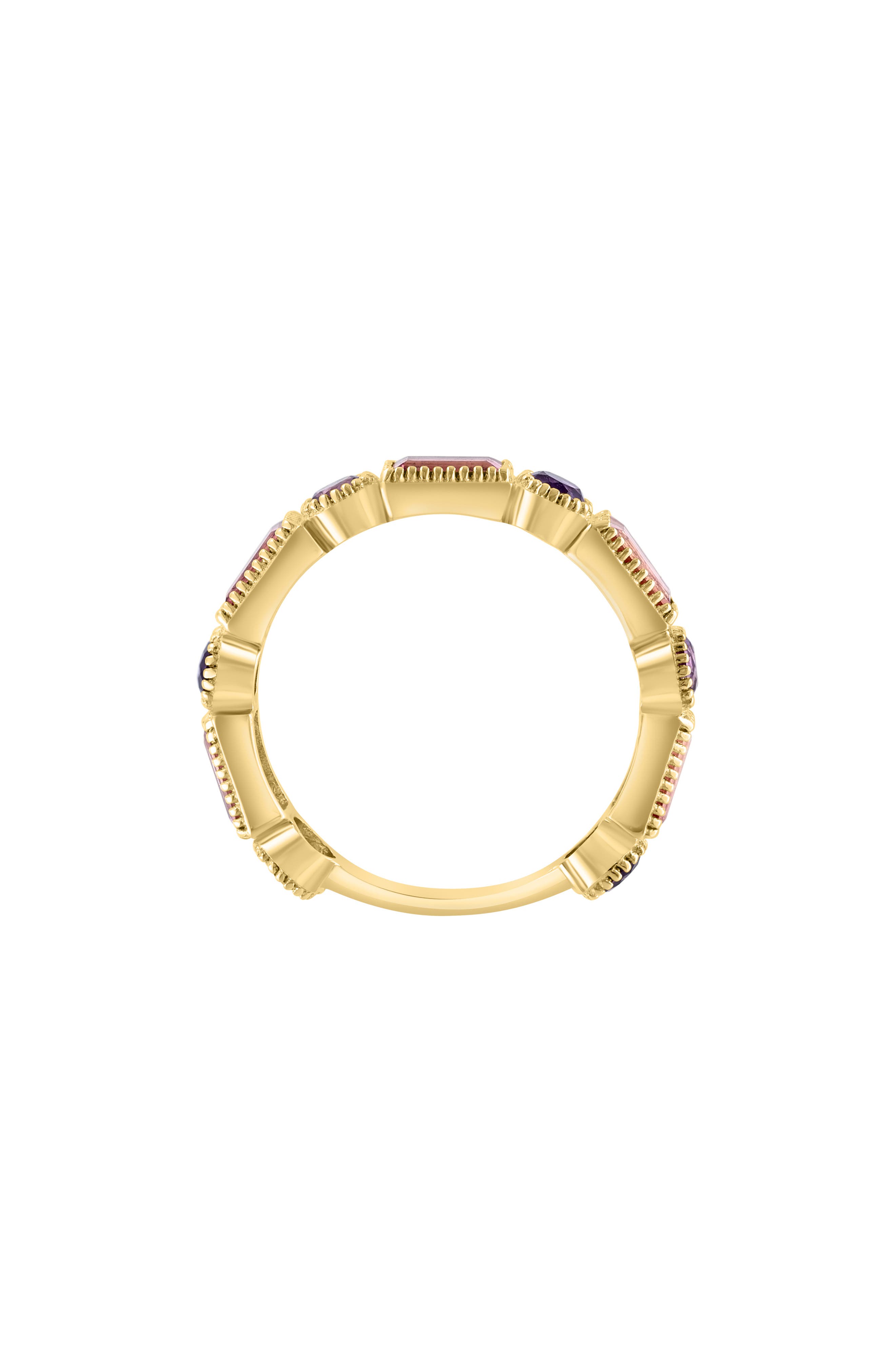 EFFY 14K Yellow Gold Pink Tourmaline & Amethyst Ring