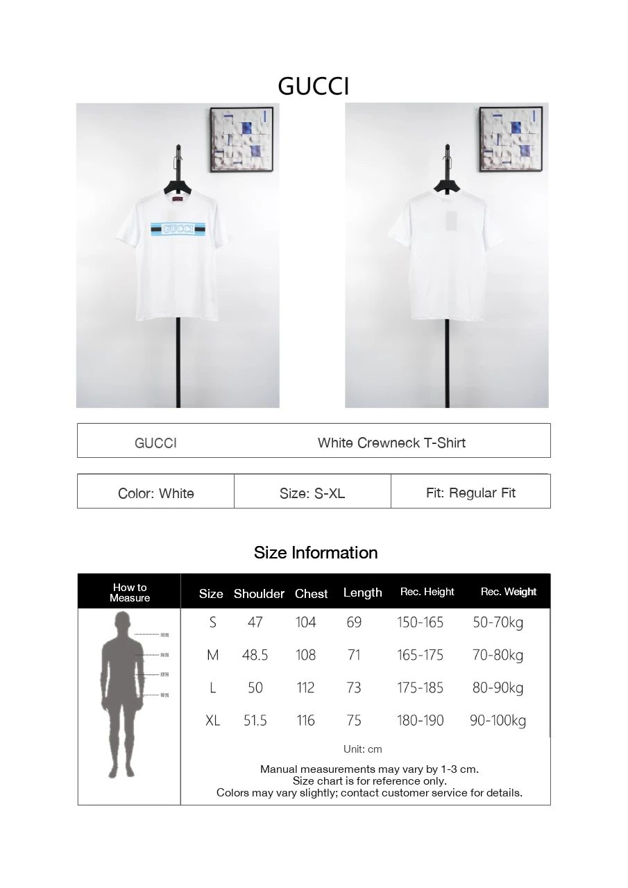 GUCCI White Pale Blue Logo Print T-Shirt product photo from LabelPicks
