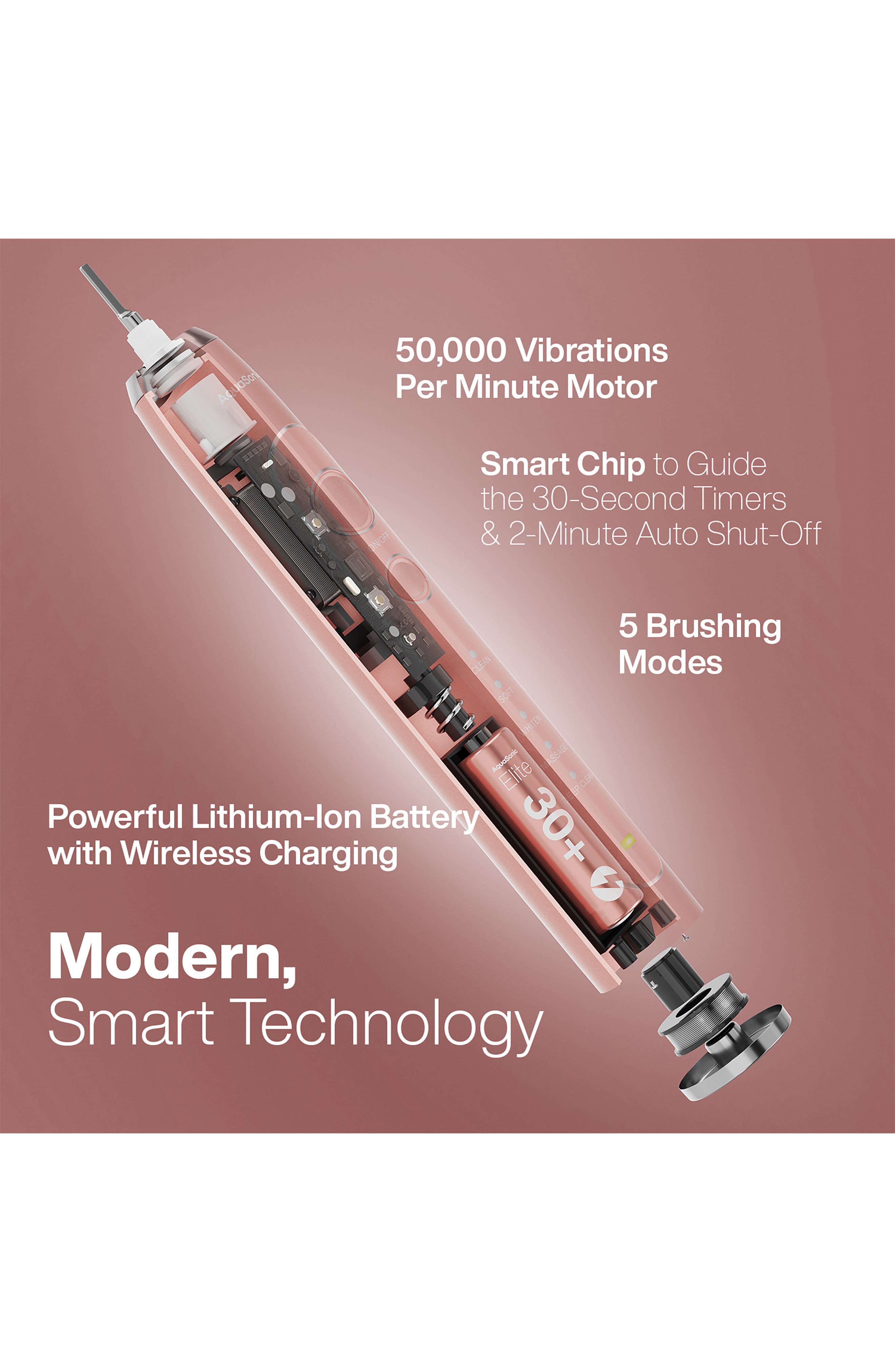 AQUASONIC Elite Rechargeable Ultra-Whitening Power Electric Toothbrush