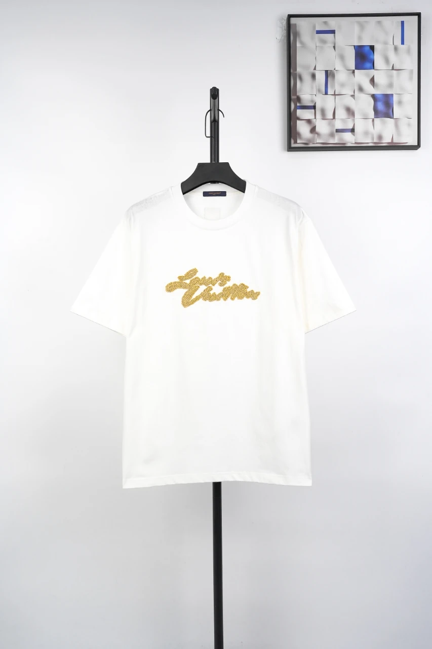 Louis Vuitton White Raffia Badge T-Shirt product photo from LabelPicks