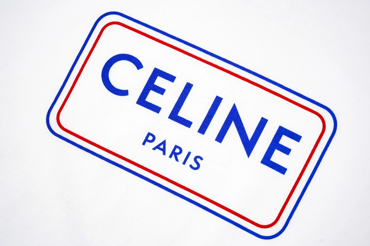 CELINE White Framed Logo Print T-Shirt product photo from LabelPicks