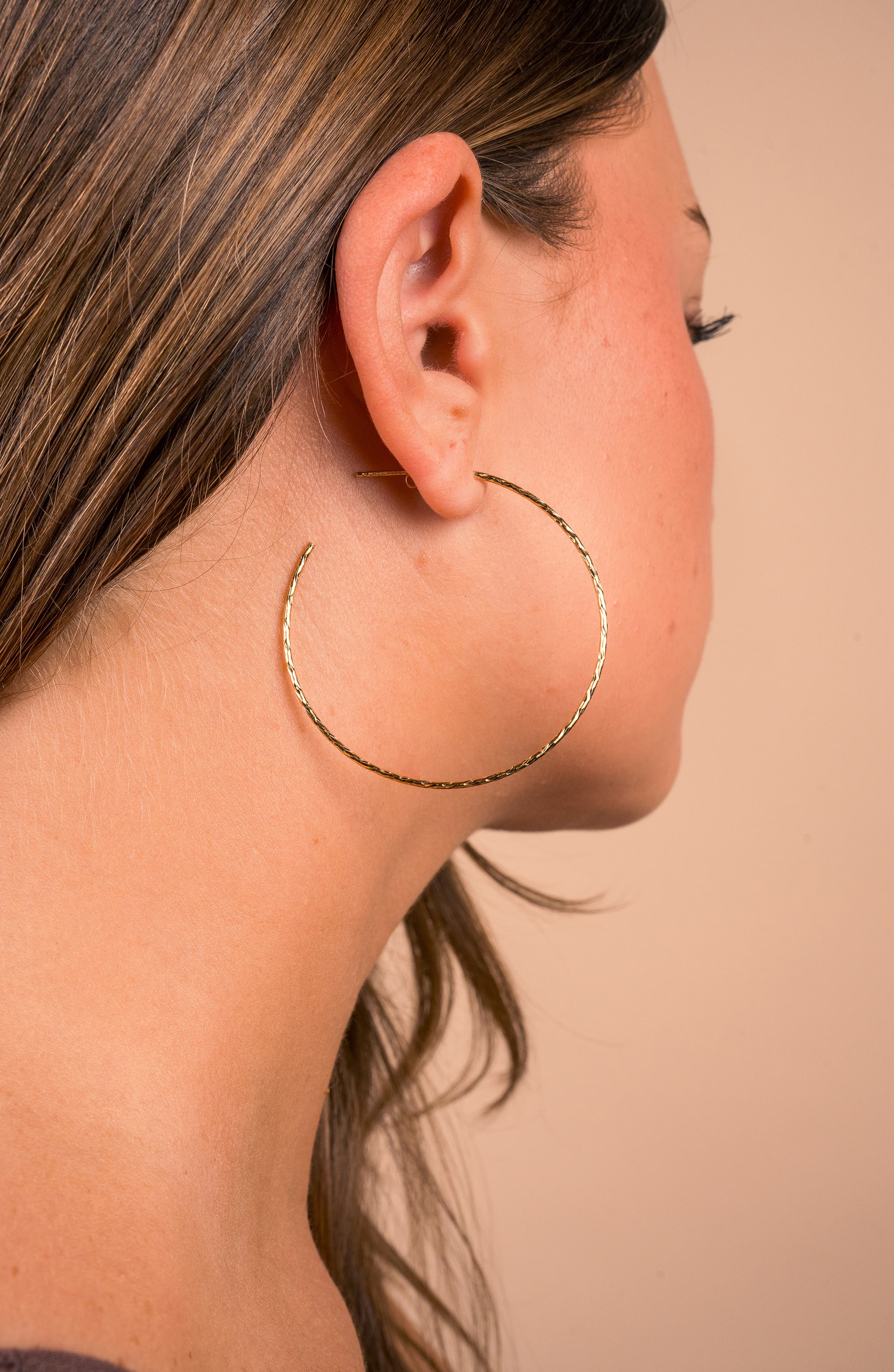Sterling Forever 14K Rose Gold Vermeil Hammered 2.25