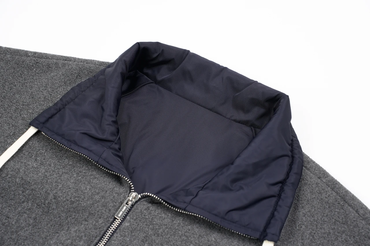 Miu Miu Grey Black Reversible Fleece Bomber Jacket product photo from LabelPicks
