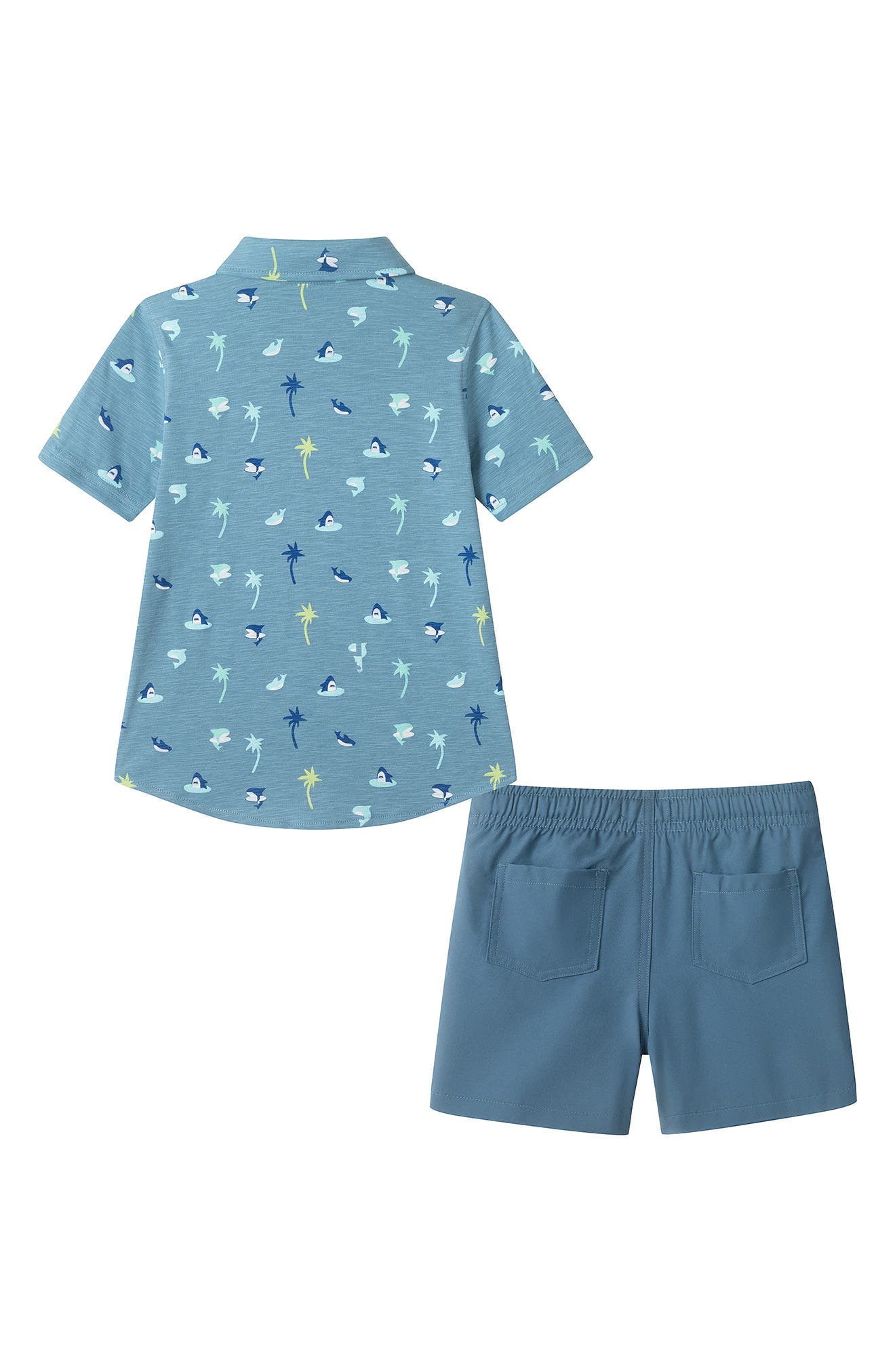 Andy & Evan Kids' Knit Button-Up Shirt & Shorts Set