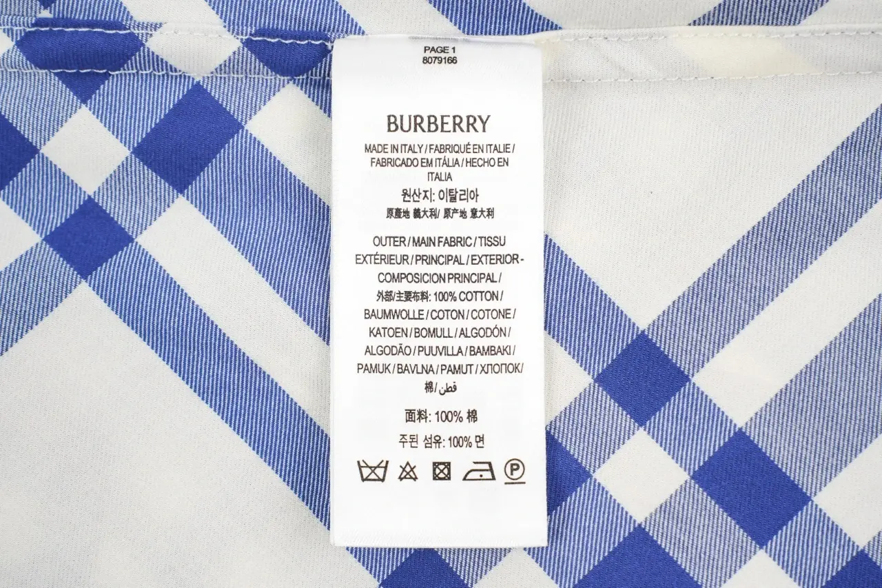 Burberry Blue White Check Long Sleeve Shirt product photo from LabelPicks