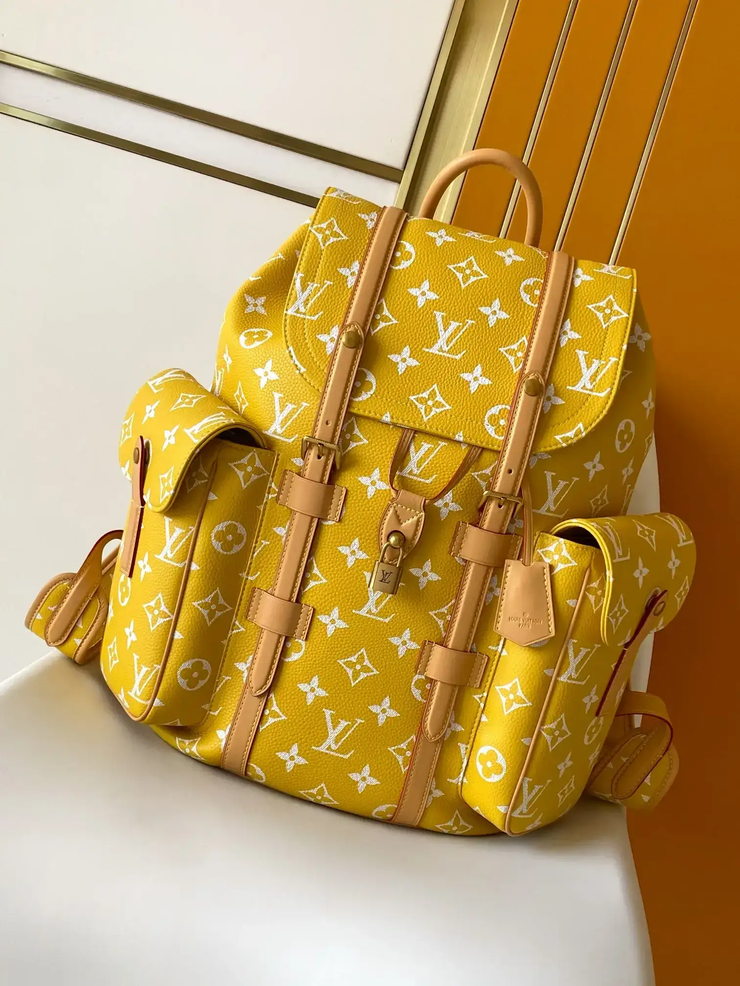 Louis Vuitton Christopher Yellow Monogram Canvas Backpack product photo from LabelPicks
