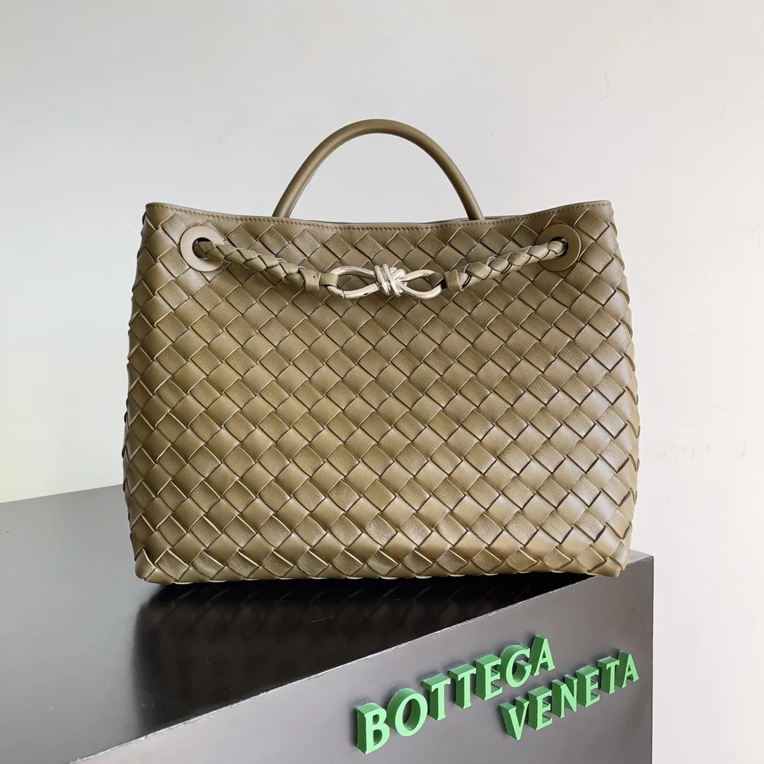 Bottega Veneta Andiamo White Intrecciato Woven Leather Top Handle Bag product photo from LabelPicks