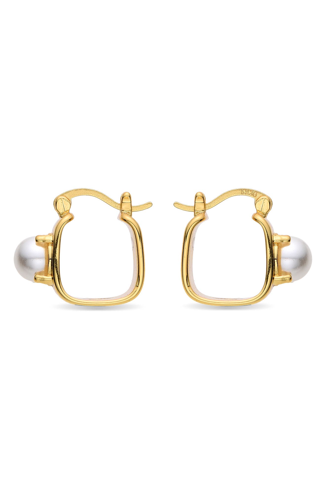 EYE CANDY LOS ANGELES Valentine Imitation Pearl Huggie Hoop Earrings