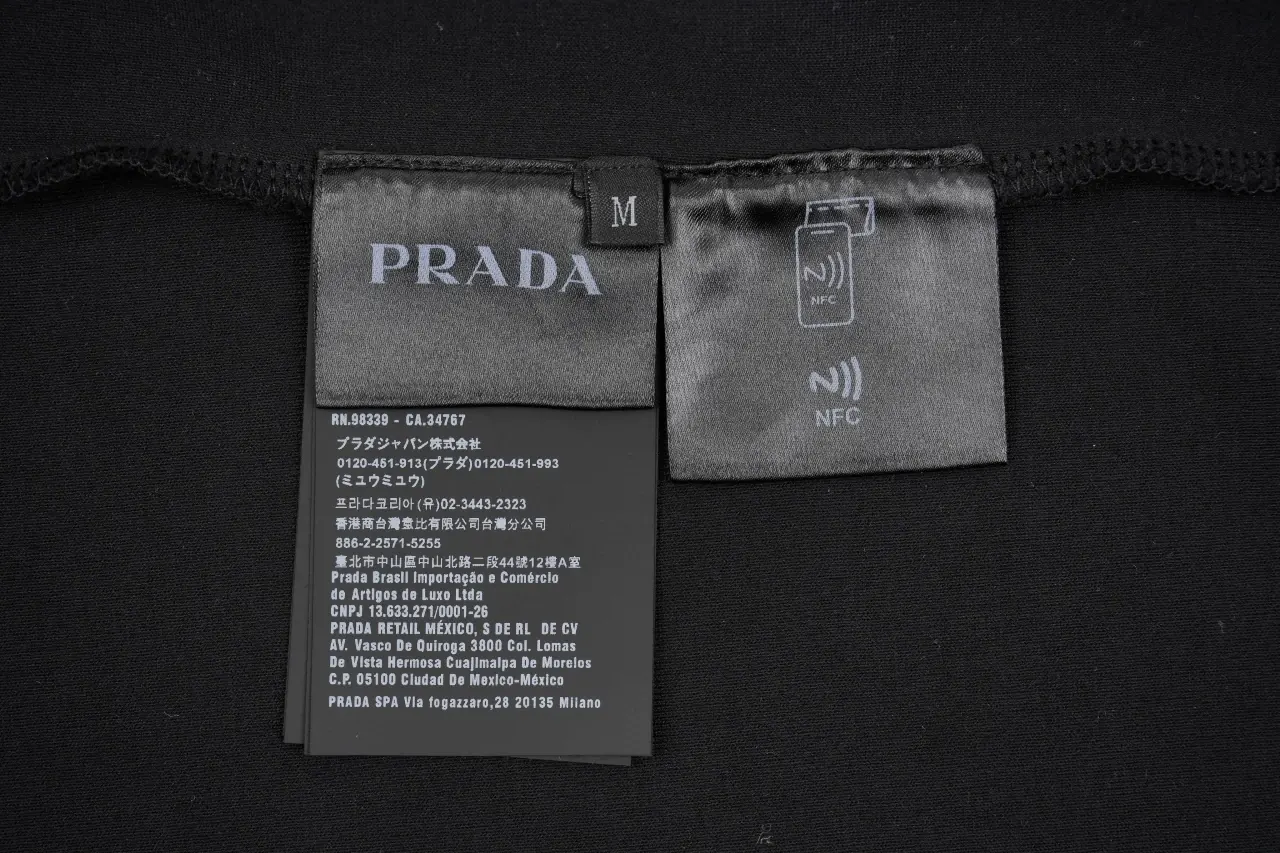 Prada Black Hoodie with Leather Triangle Logo product photo from LabelPicks