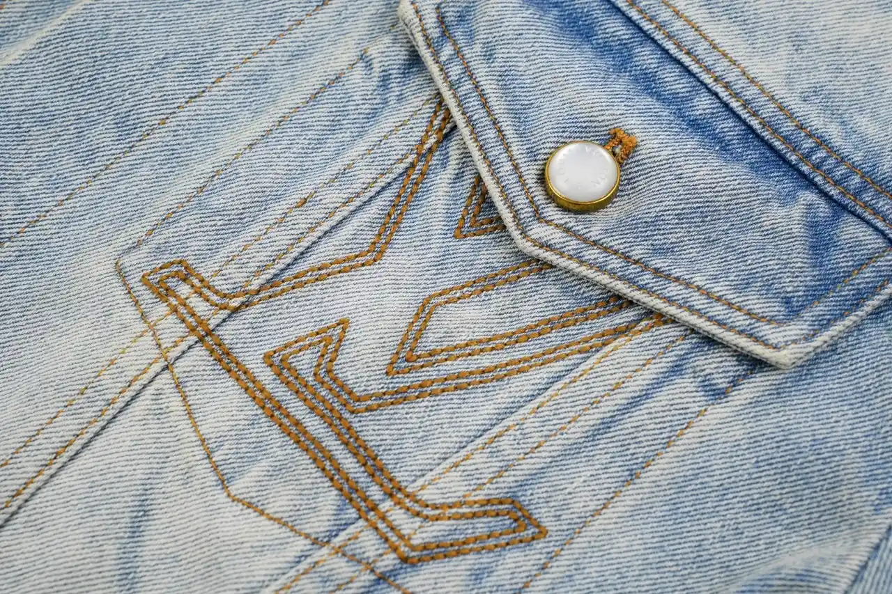 Louis Vuitton Light Blue Monogram Letter Stitch Denim Jacket product photo from LabelPicks