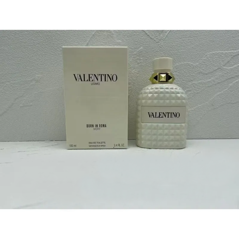 Valentino Uomo Born in Roma Ivory EDT for Men – Bergamot, Lavender & Fireplace Accord, 3.4 Fl Oz