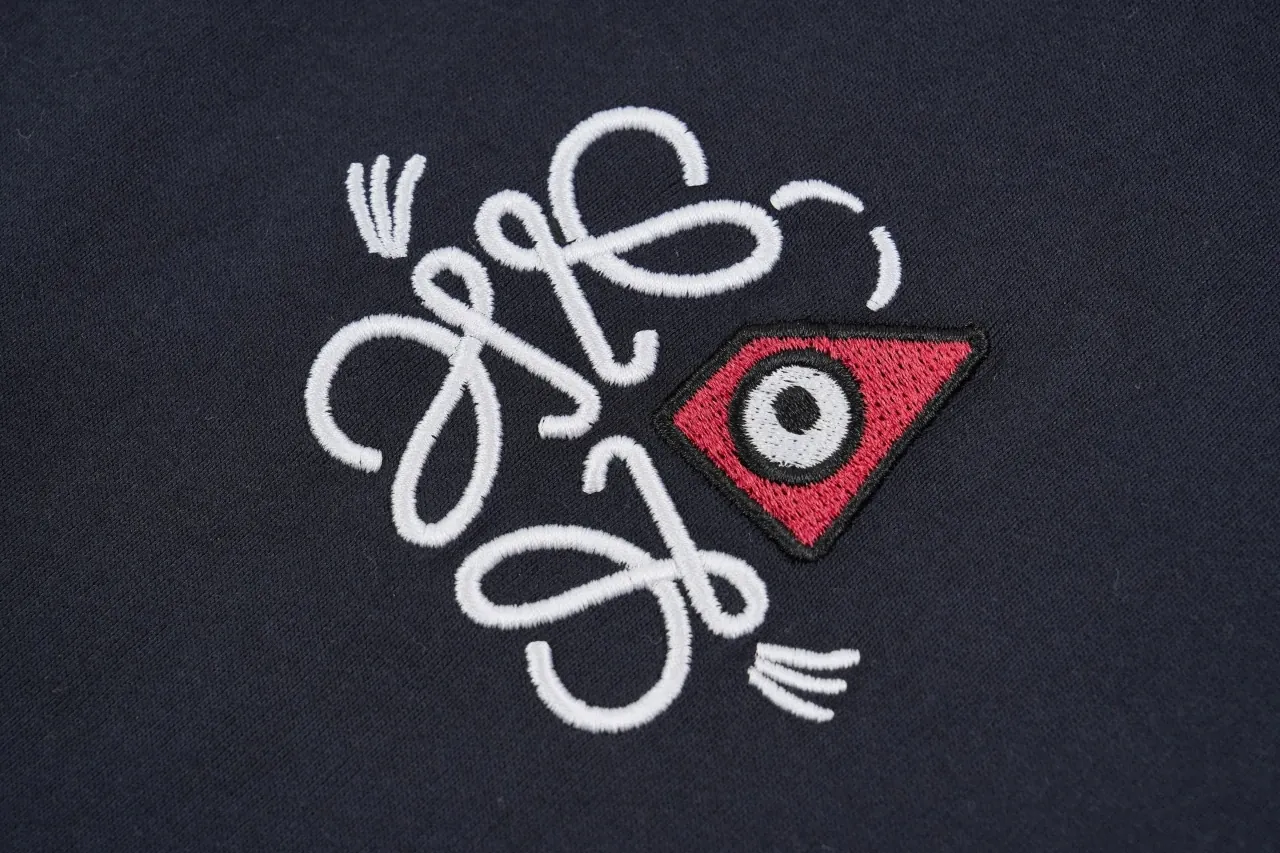 LOEWE Navy Cat Eye Anagram Embroidered T-Shirt product photo from LabelPicks