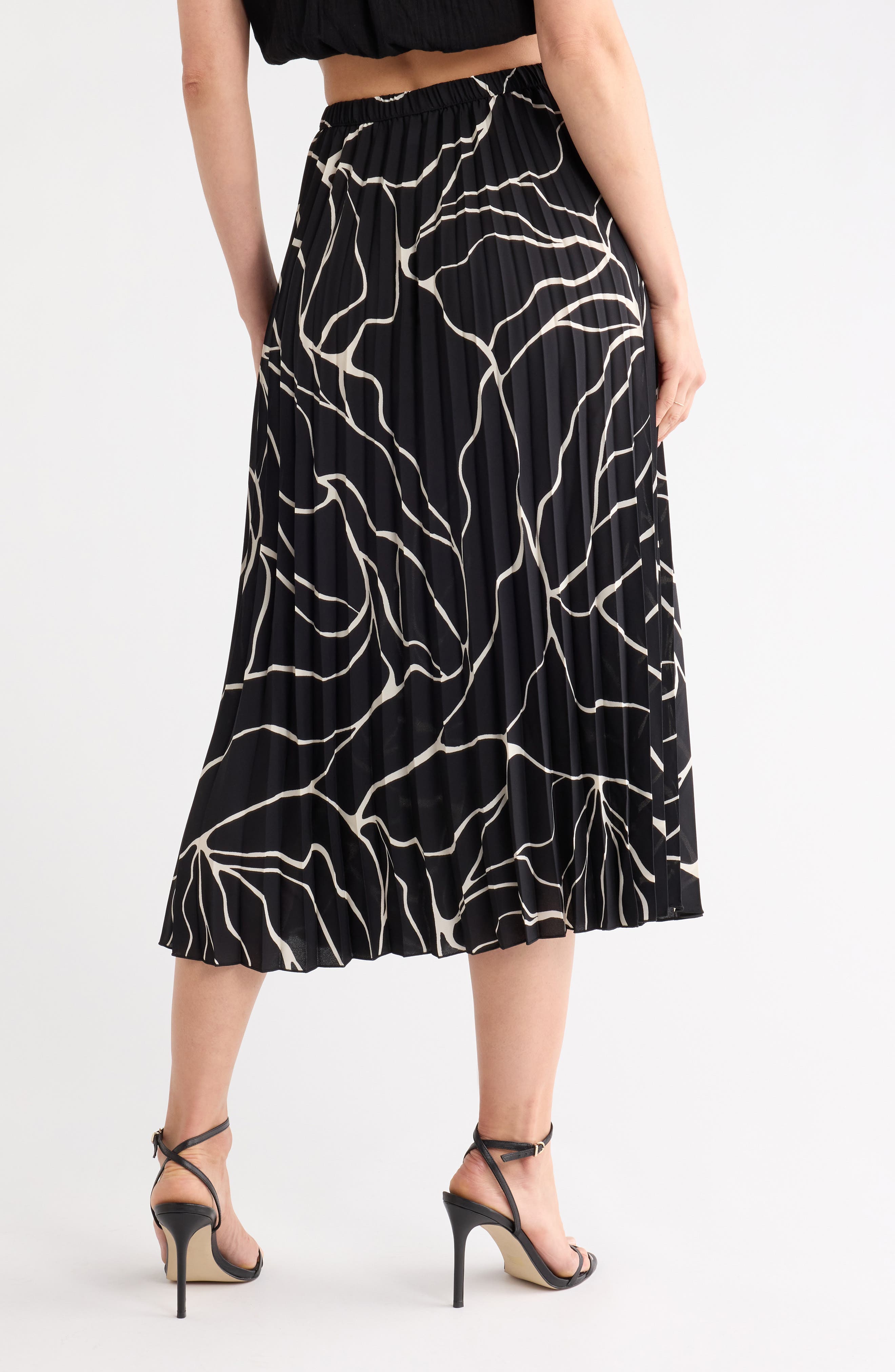 NORDSTROM RACK Chiffon Pleated Midi Skirt