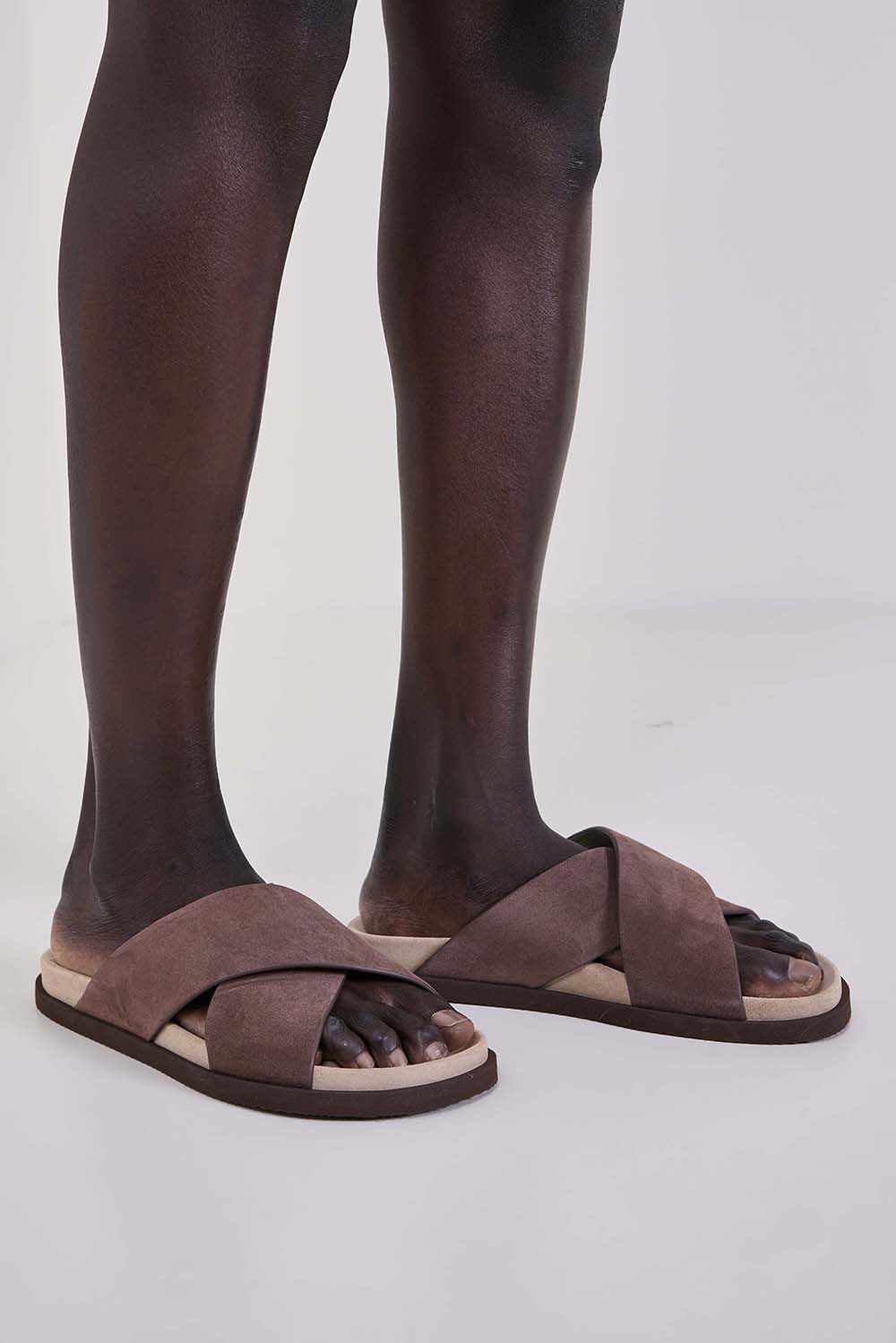 BRUNELLO CUCINELLI כפכפי סלייד קרוסאובר