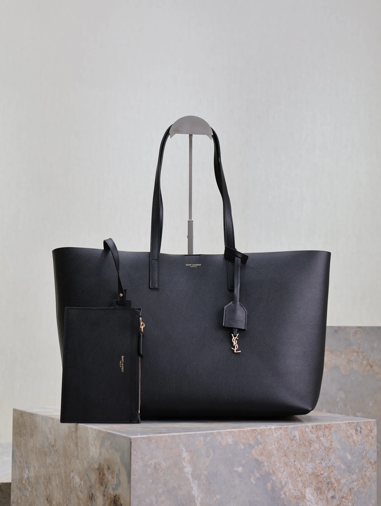 Saint Laurent Black Calfskin Tote Bag product photo from LabelPicks