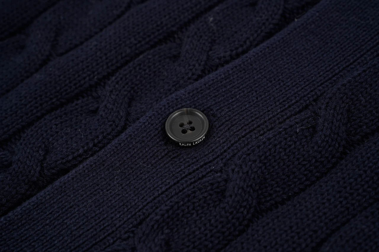 Ralph Lauren Navy Pony Embroidered Cable Knit Shirt product photo from LabelPicks