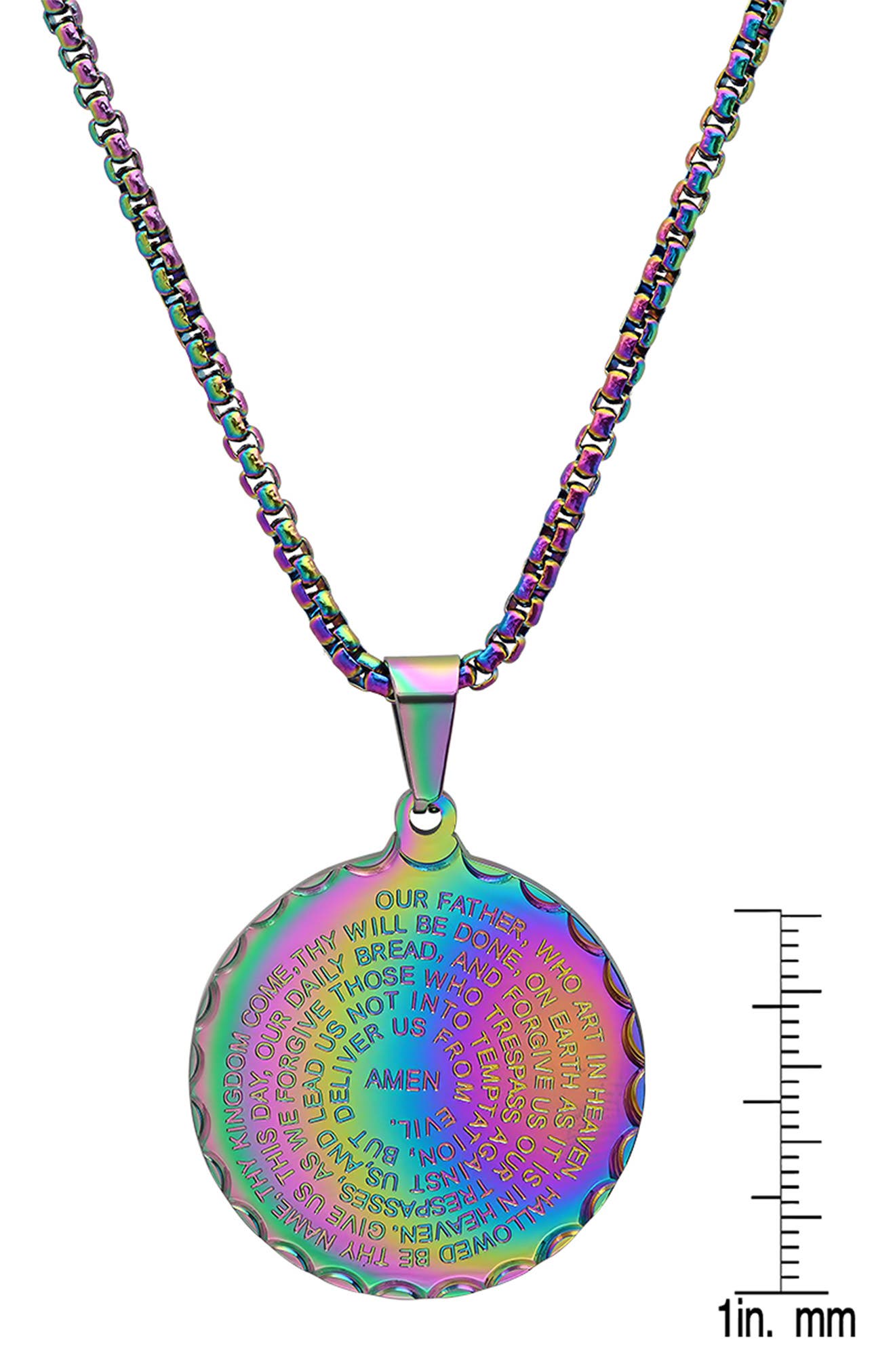 HMY JEWELRY The Lord's Prayer Medallion Pendant Necklace