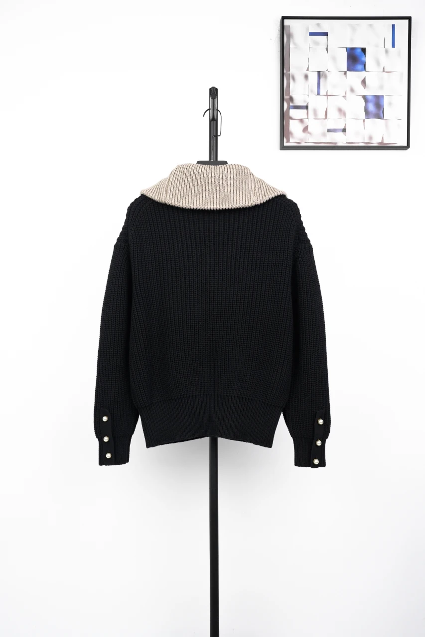 Louis Vuitton Black Crown Half Zip Pullover Sweater product photo from LabelPicks