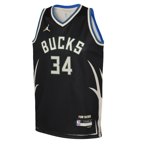 Giannis Antetokounmpo Milwaukee Bucks Jordan Brand Youth Swingman Jersey - Statement Edition - Black