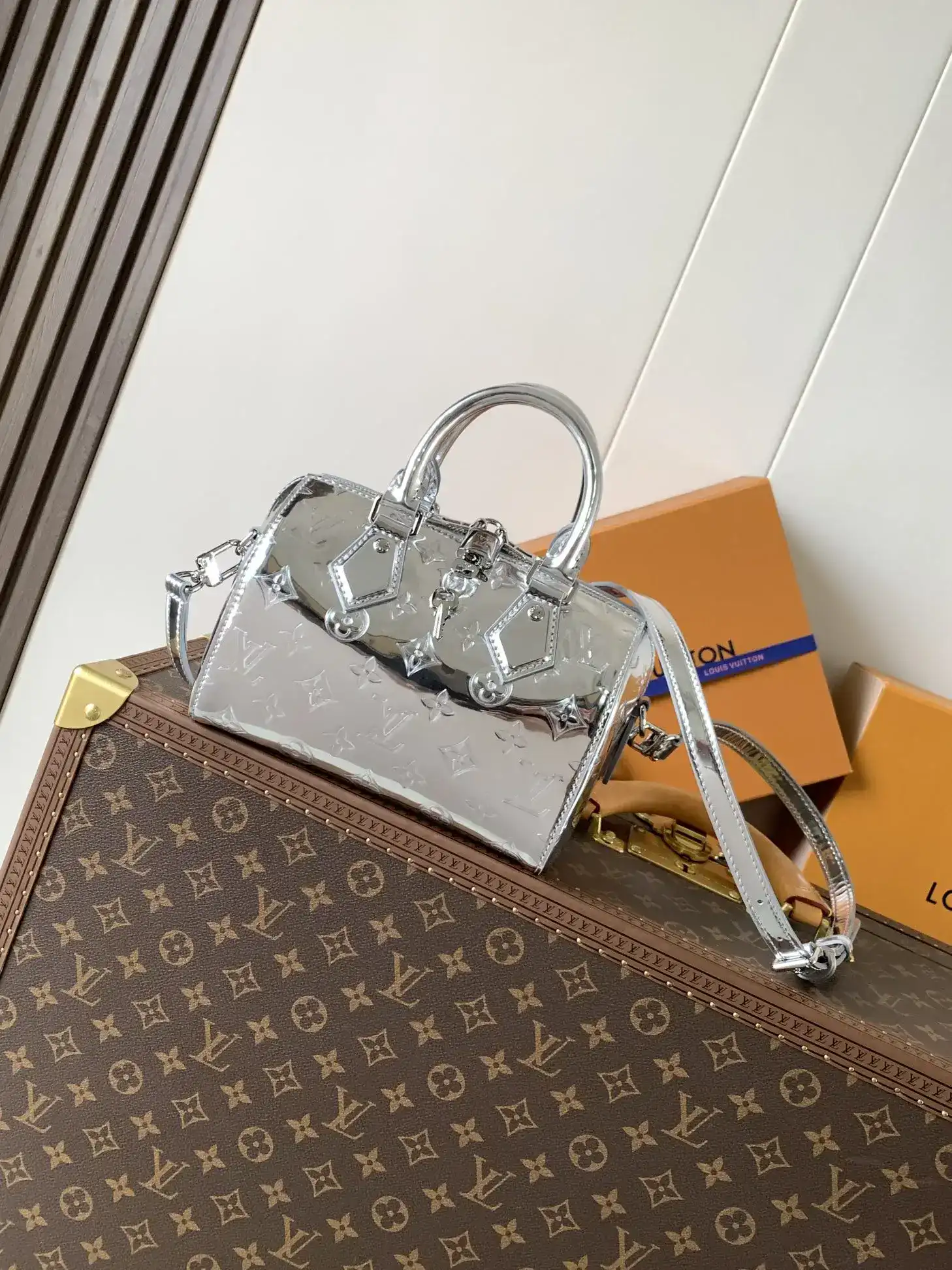 Louis Vuitton Silver Speedy Monogram Canvas Top Handle Bag product photo from LabelPicks