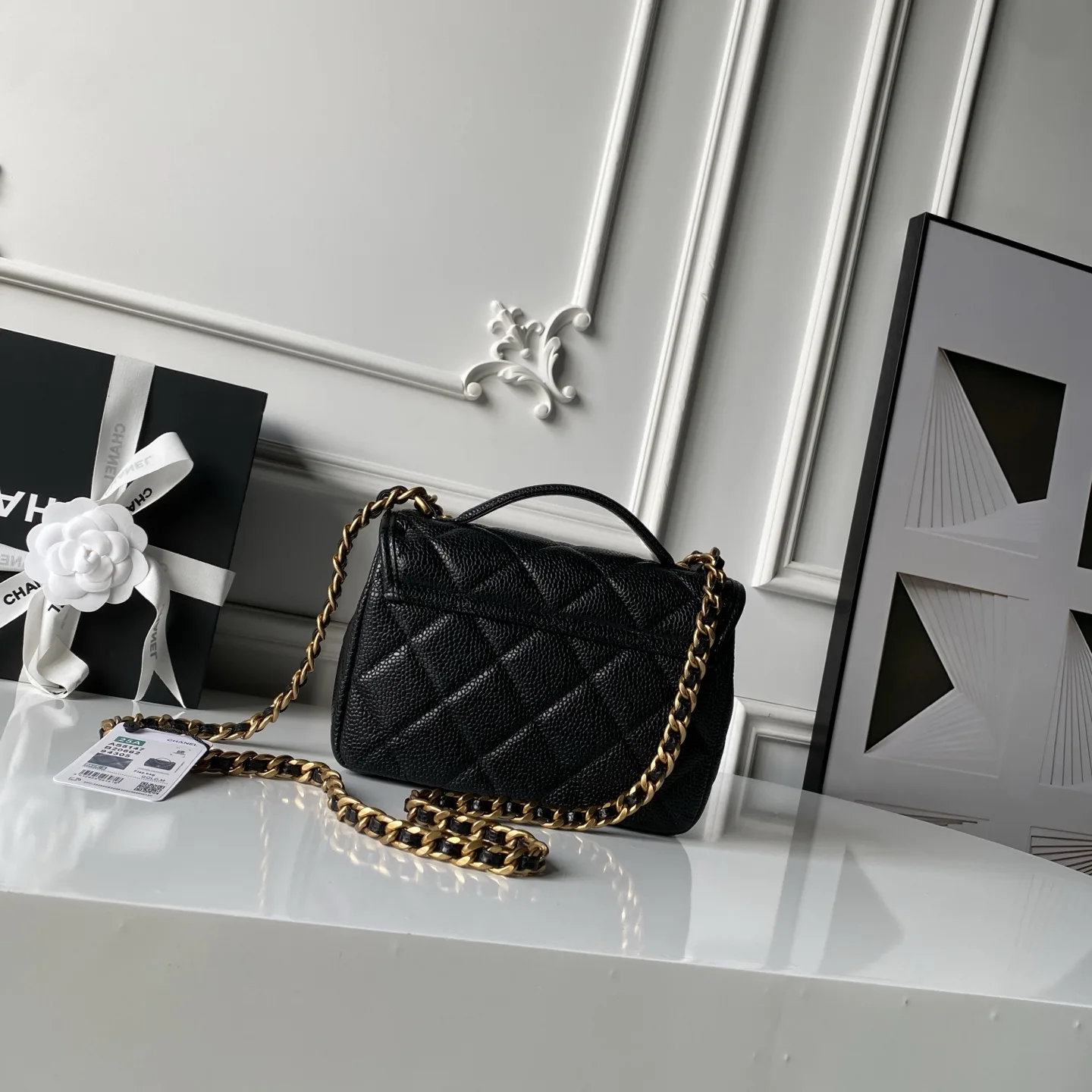 Chanel Gold Grained Leather Crossbody Bag product photo from LabelPicks