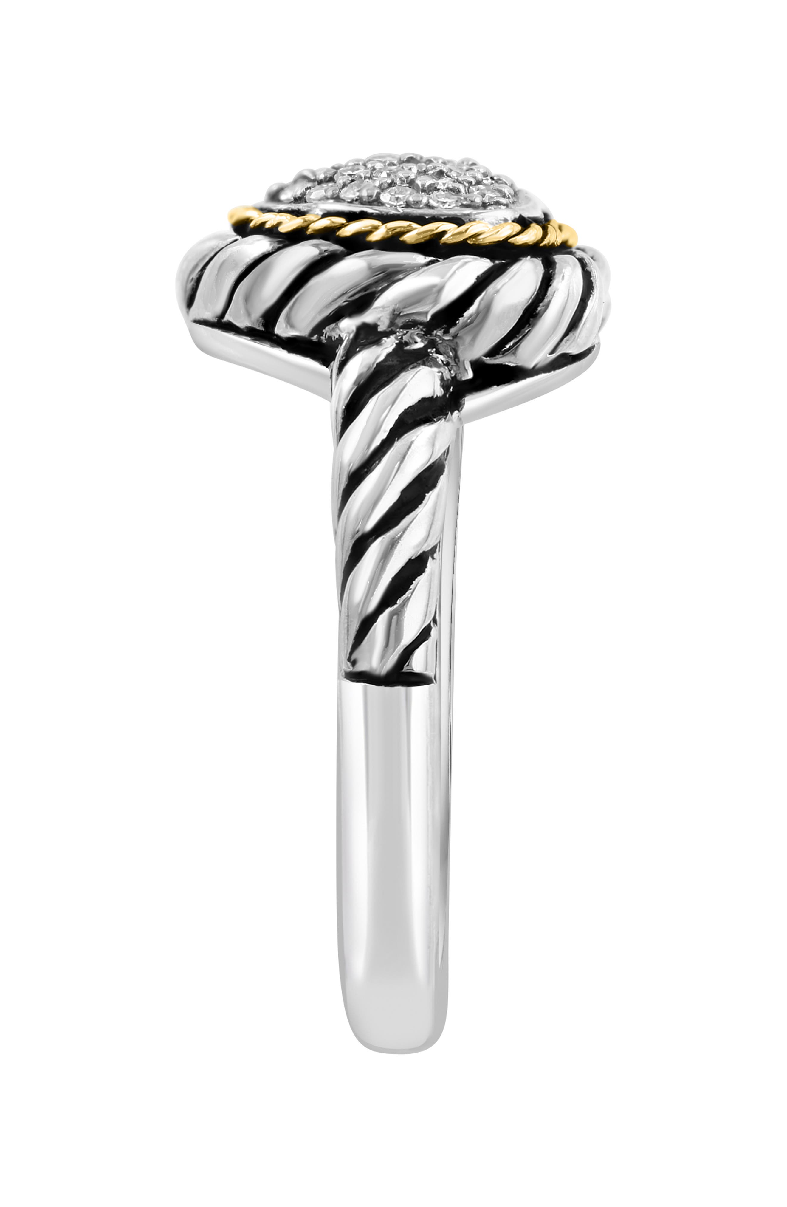 EFFY Two-Tone Pavé Diamond Heart Ring