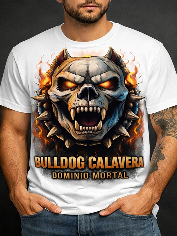 Remera Bulldog Calavera | Streetwear Dark Unisex