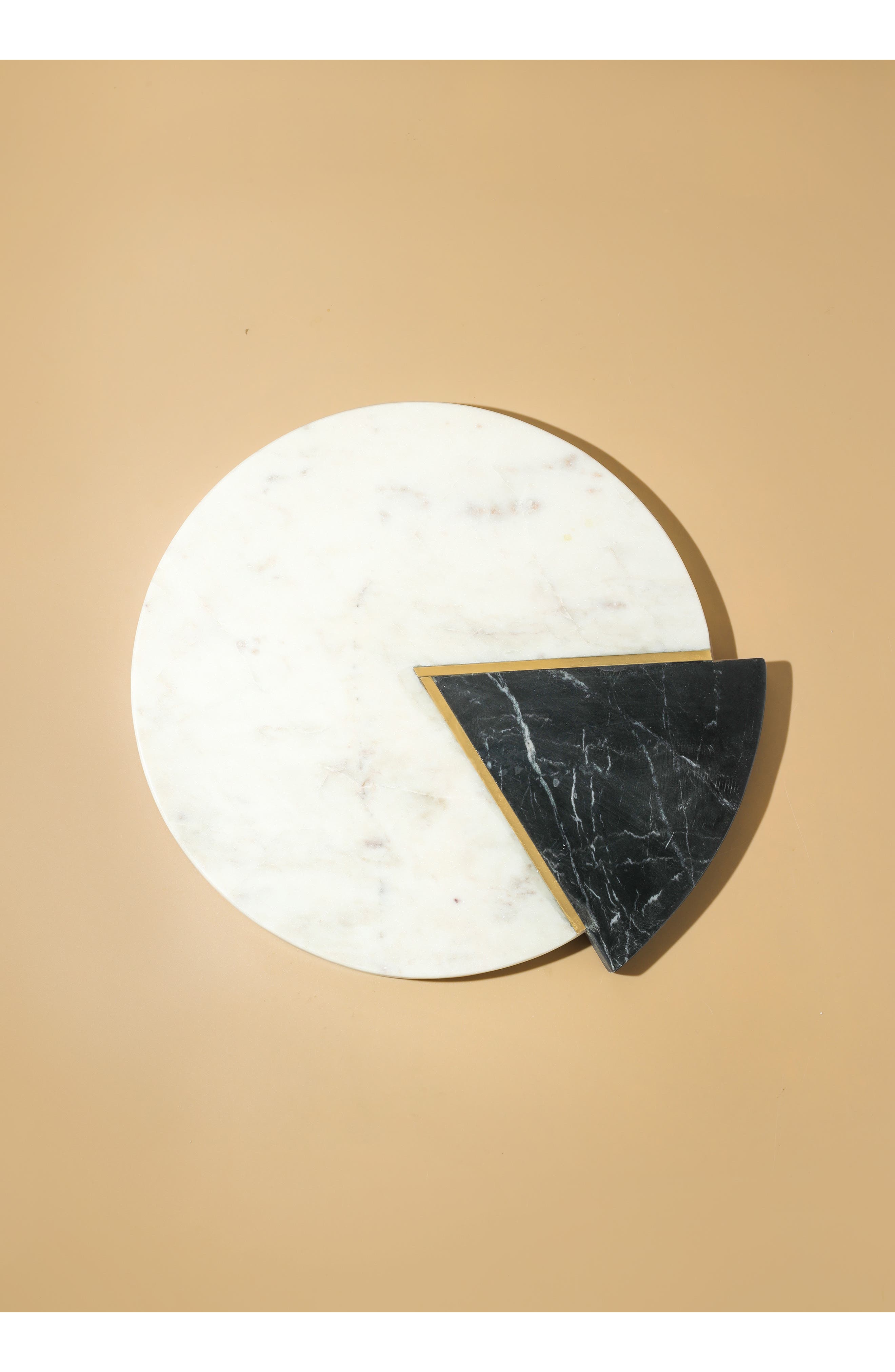 Tiramisu Noir Blanc Marble Circle Platter