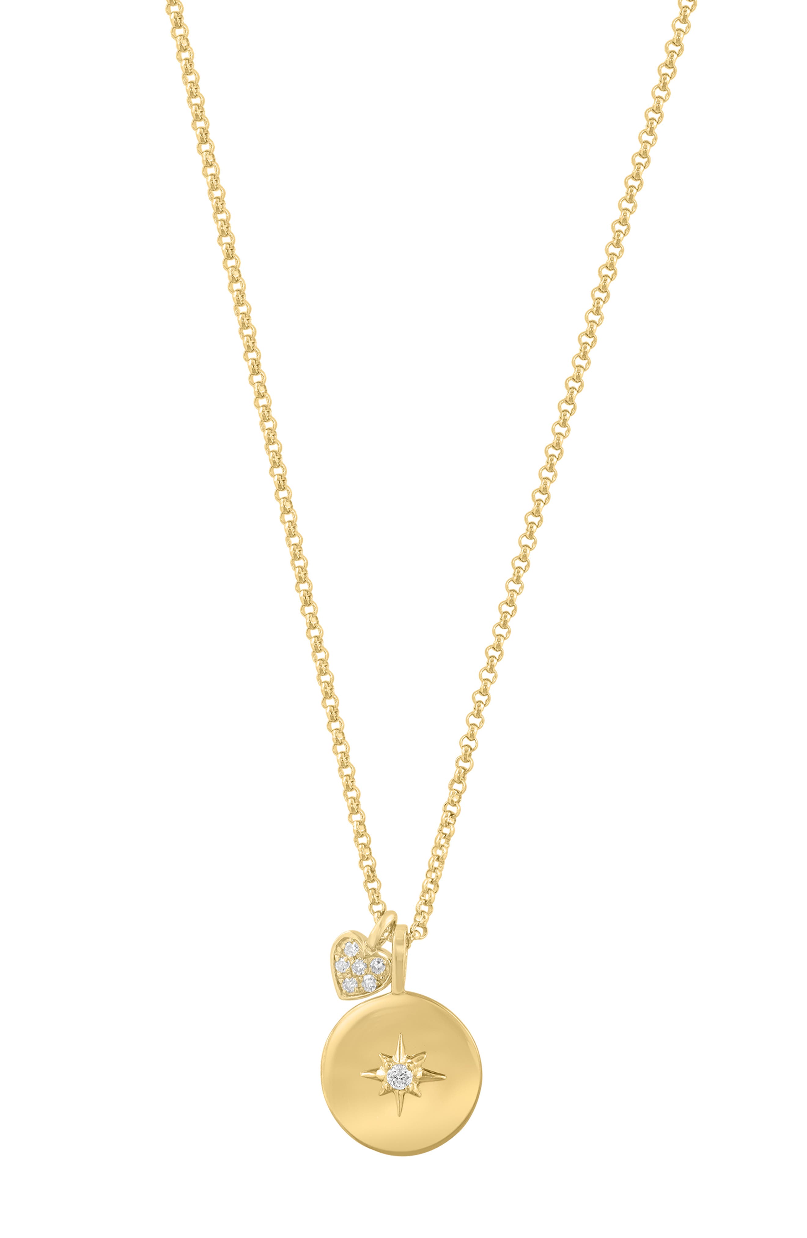 EFFY 14K Gold Diamond Sunburst Pendant Necklace