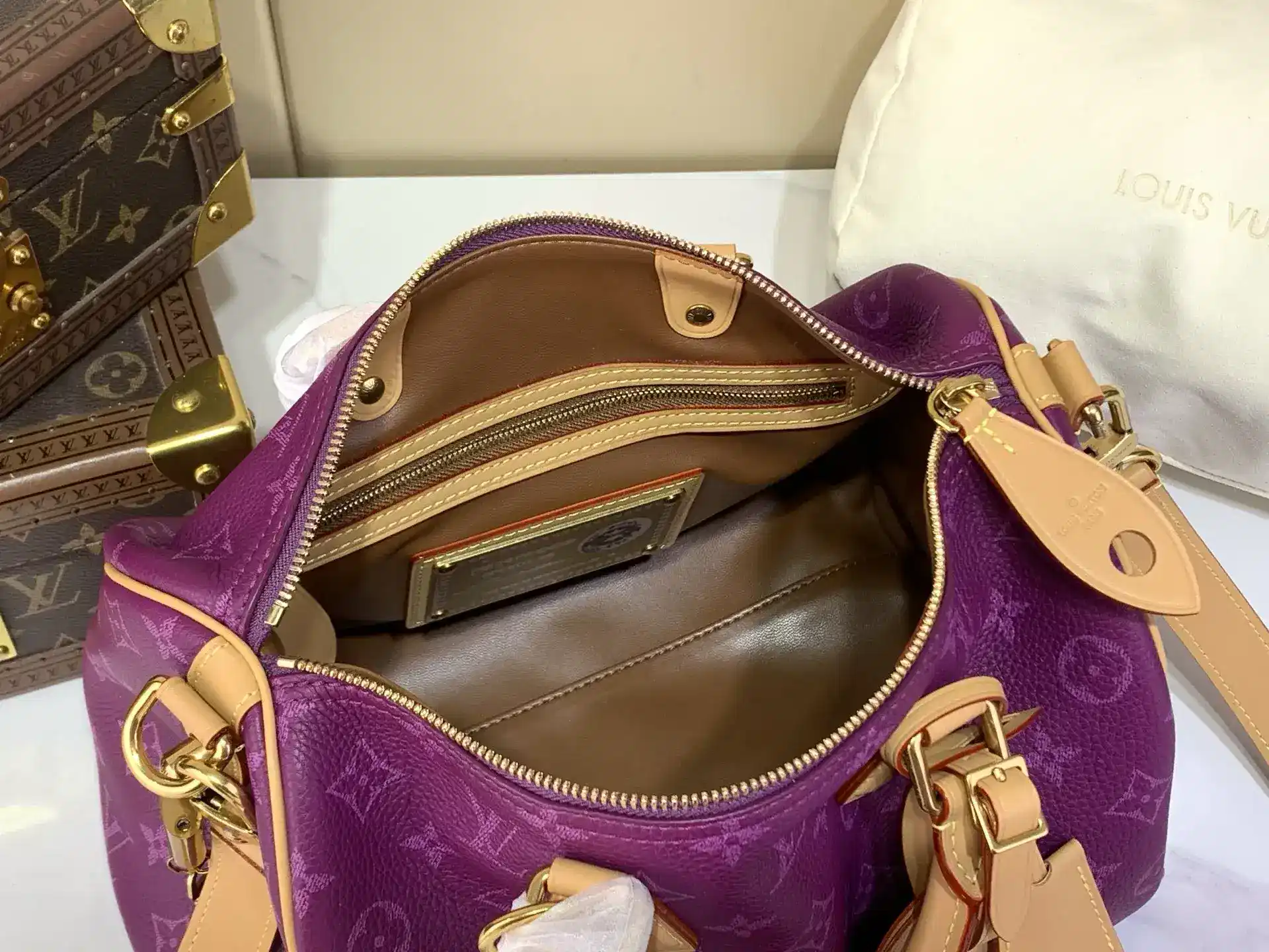 Louis Vuitton Blue Speedy Calfskin Top Handle Bag product photo from LabelPicks