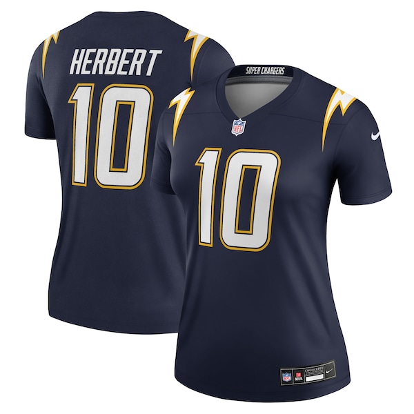 Justin Herbert Los Angeles Chargers Nike Women's Alternate Super Chargers Legend Player Performance Top - Navy/Gold