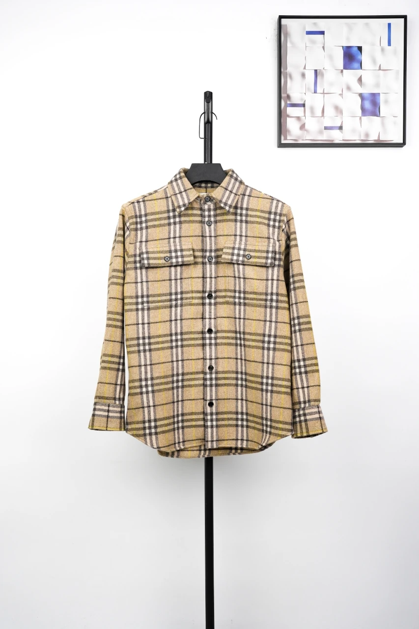 Burberry Beige Check Wool Blend Shirt Jacket product photo from LabelPicks