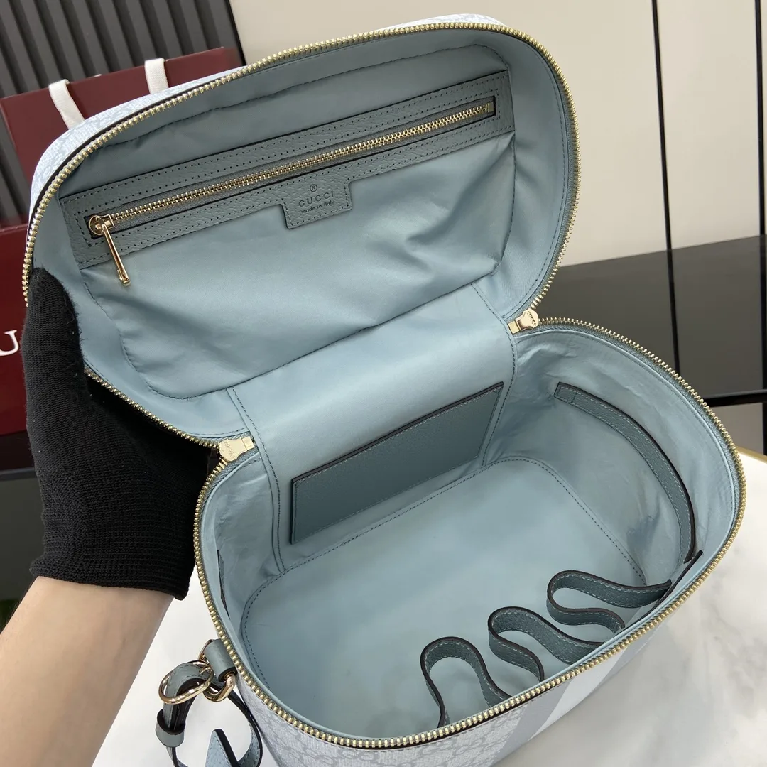 Gucci Ophidia Blue Canvas and Leather Top Handle Bag product photo from LabelPicks