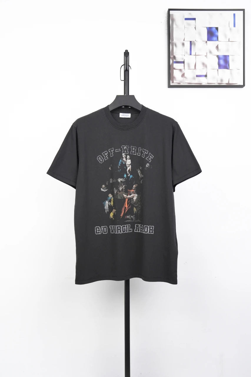 Off-White Black Washed Madonna Front Graphic T-Shirt product photo from LabelPicks