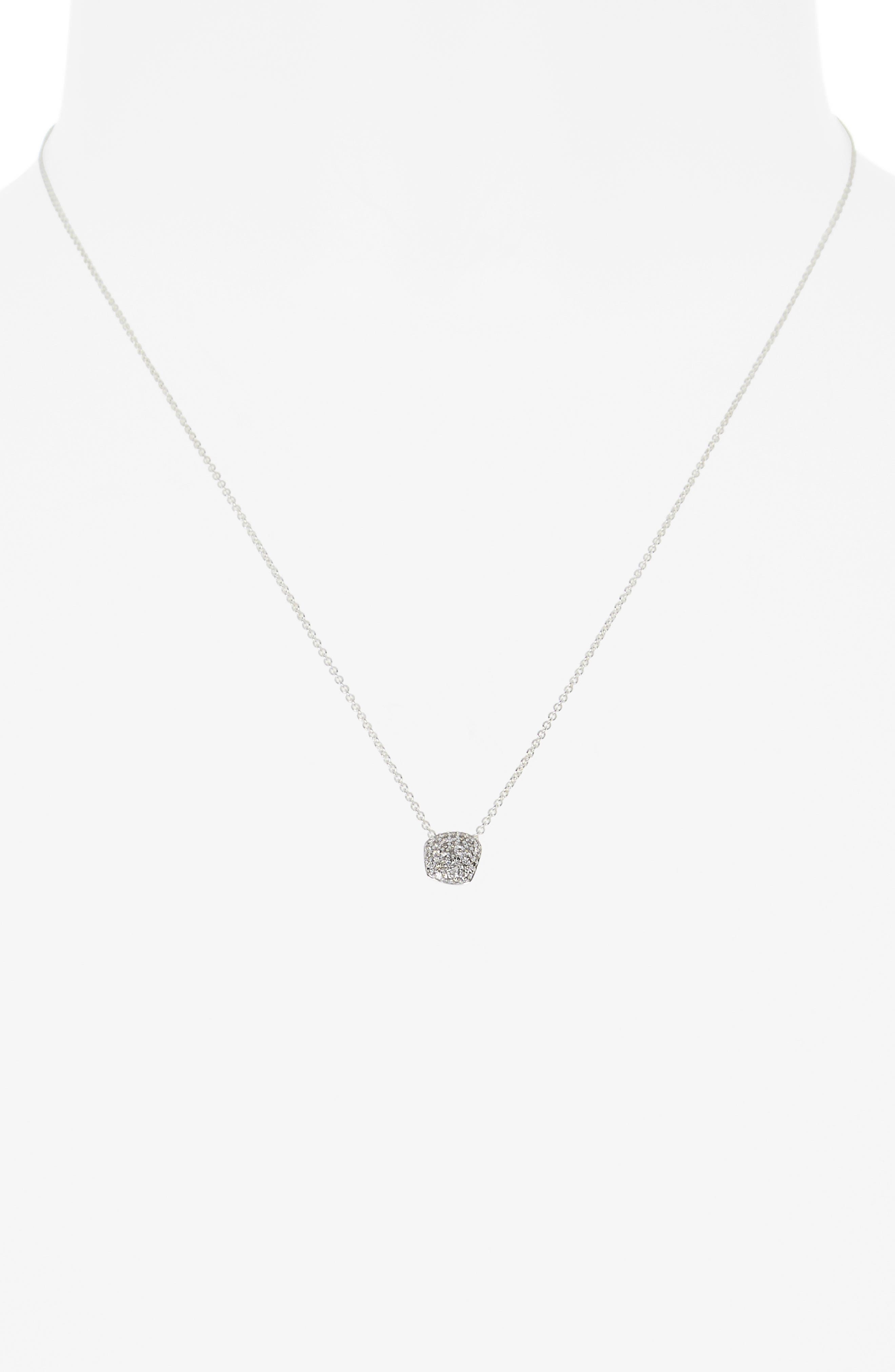 Monica Vinader Nura Mini Nugget Pavé Diamond Pendant Necklace