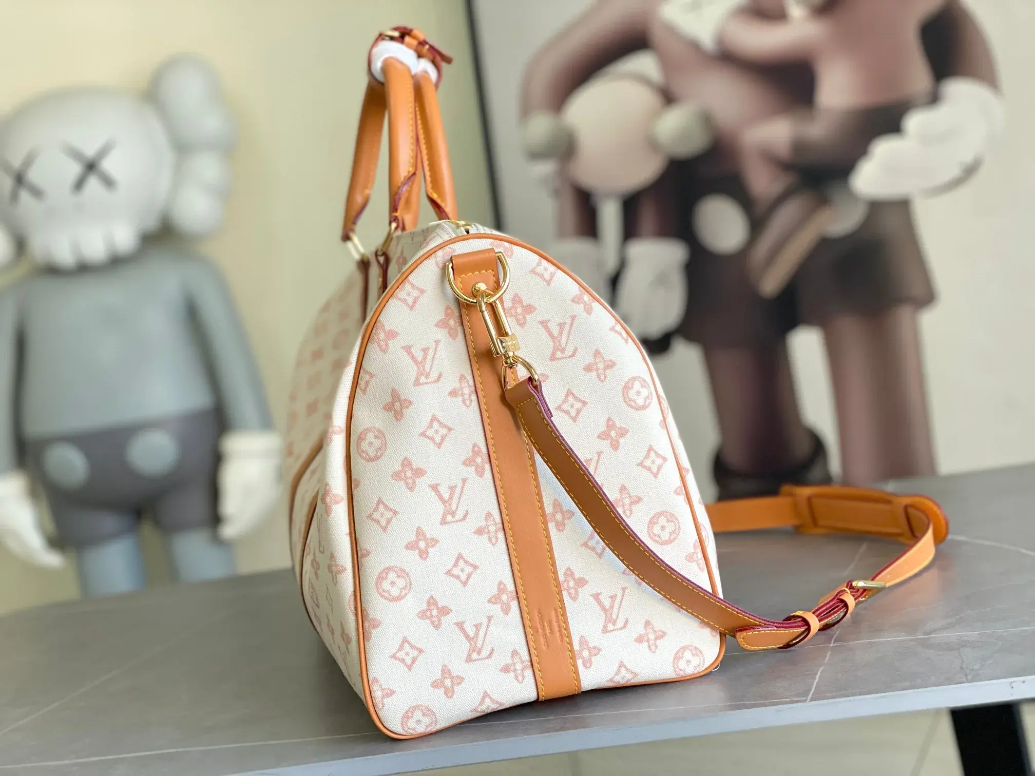 Louis Vuitton White Keepall Monogram Canvas Tote Bag product photo from LabelPicks