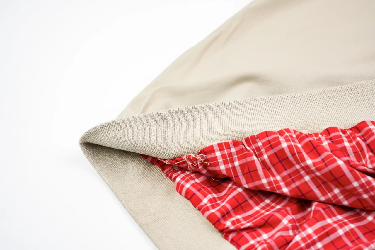 Miu Miu Beige Logo Red Check Lined Jacket product photo from LabelPicks