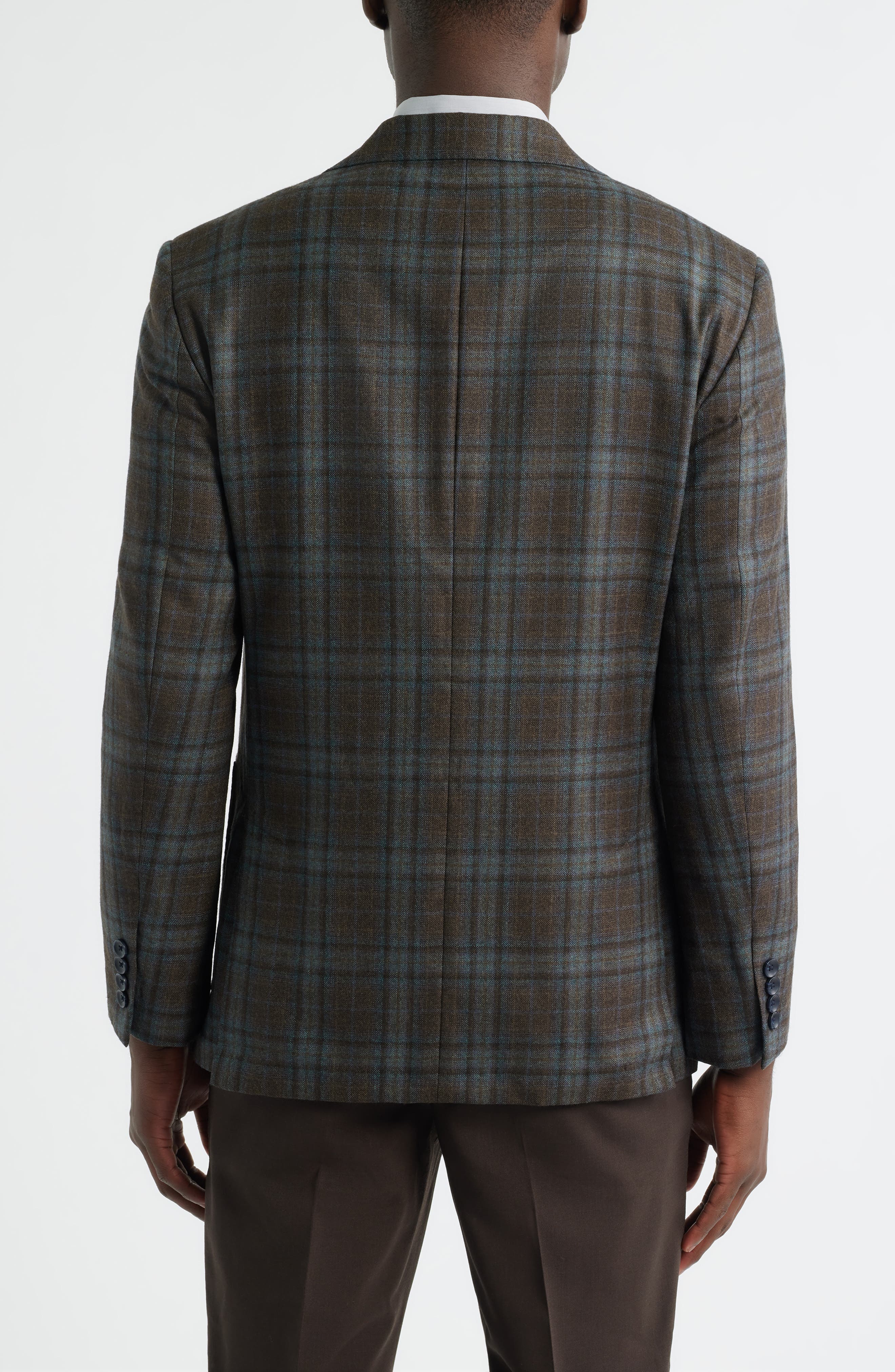 Nordstrom Brown Midas Plaid Wool Sport Coat