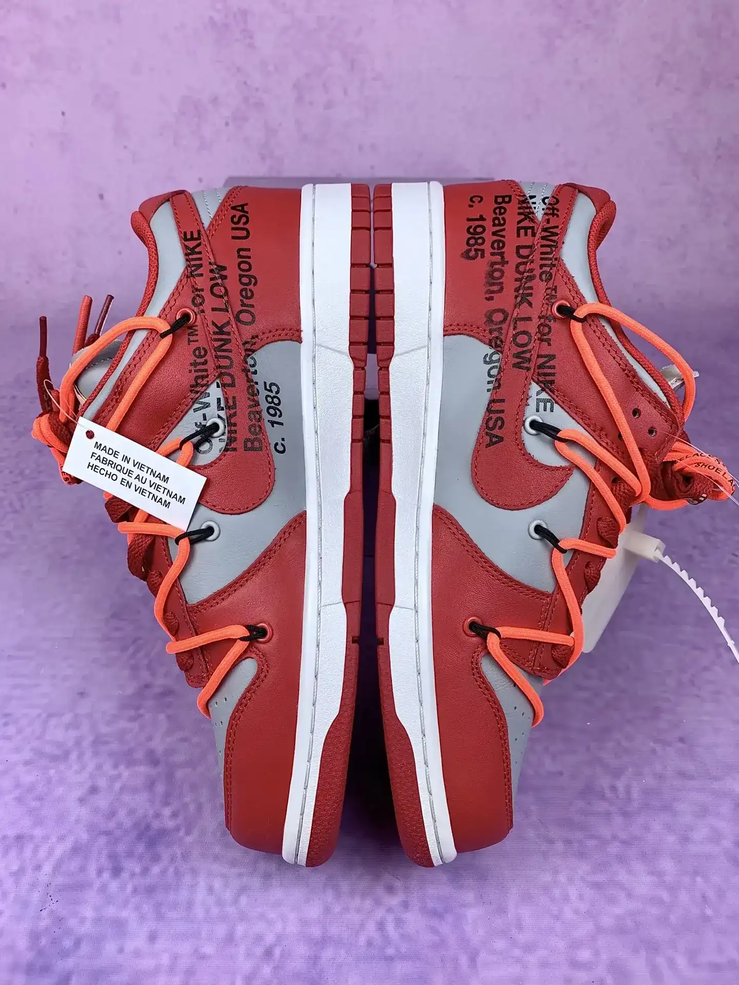 Off-White x Nike Dunk Low “University Red” - University Red/Wolf Grey/University Red product photo from LabelPicks