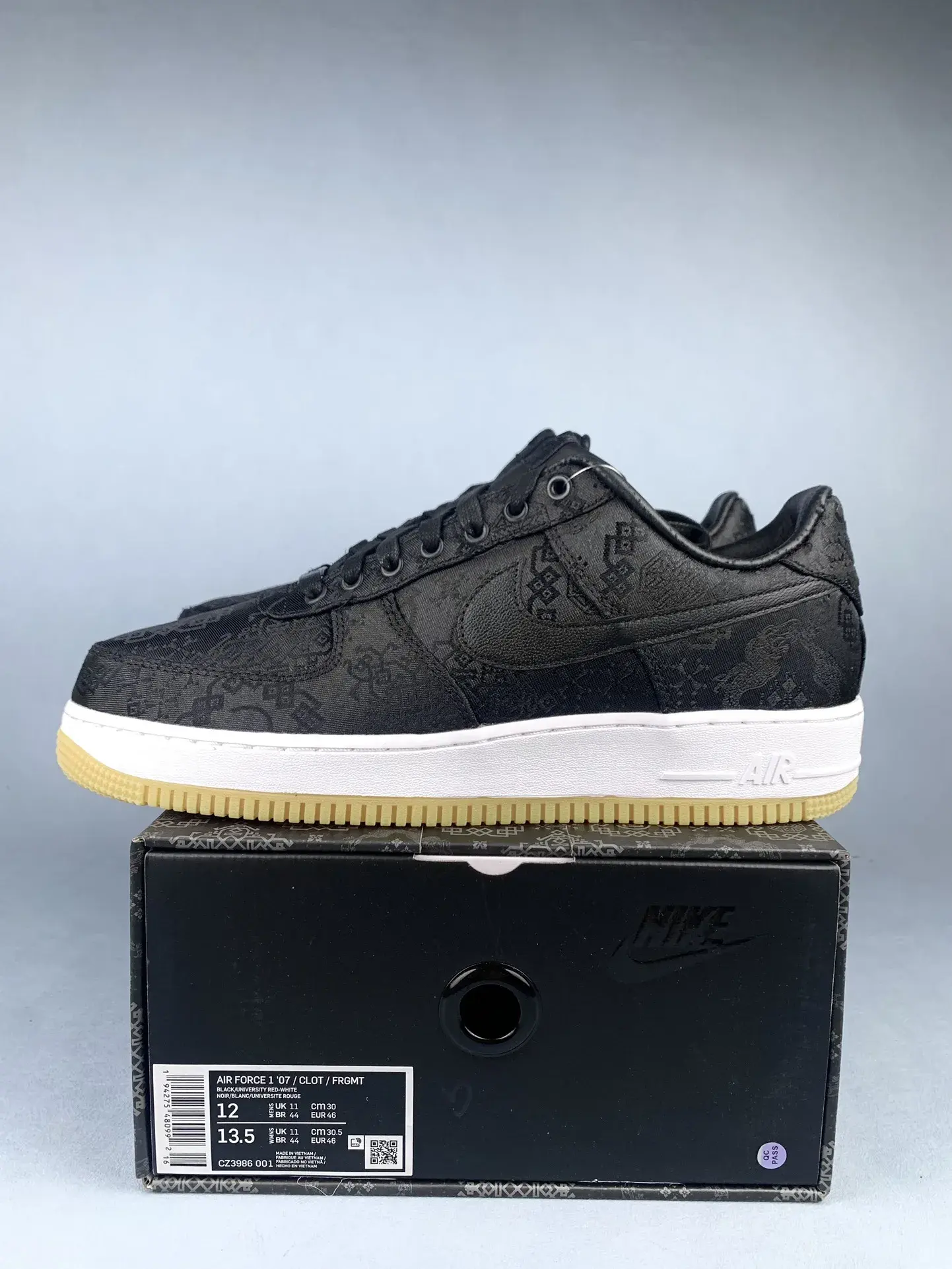 Nike x CLOT x fragment Air Force 1 'Black Silk' Shoes product photo from LabelPicks