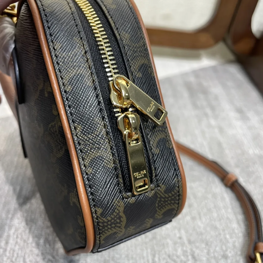 Celine Triomphe Brown Calfskin Top Handle Bag product photo from LabelPicks