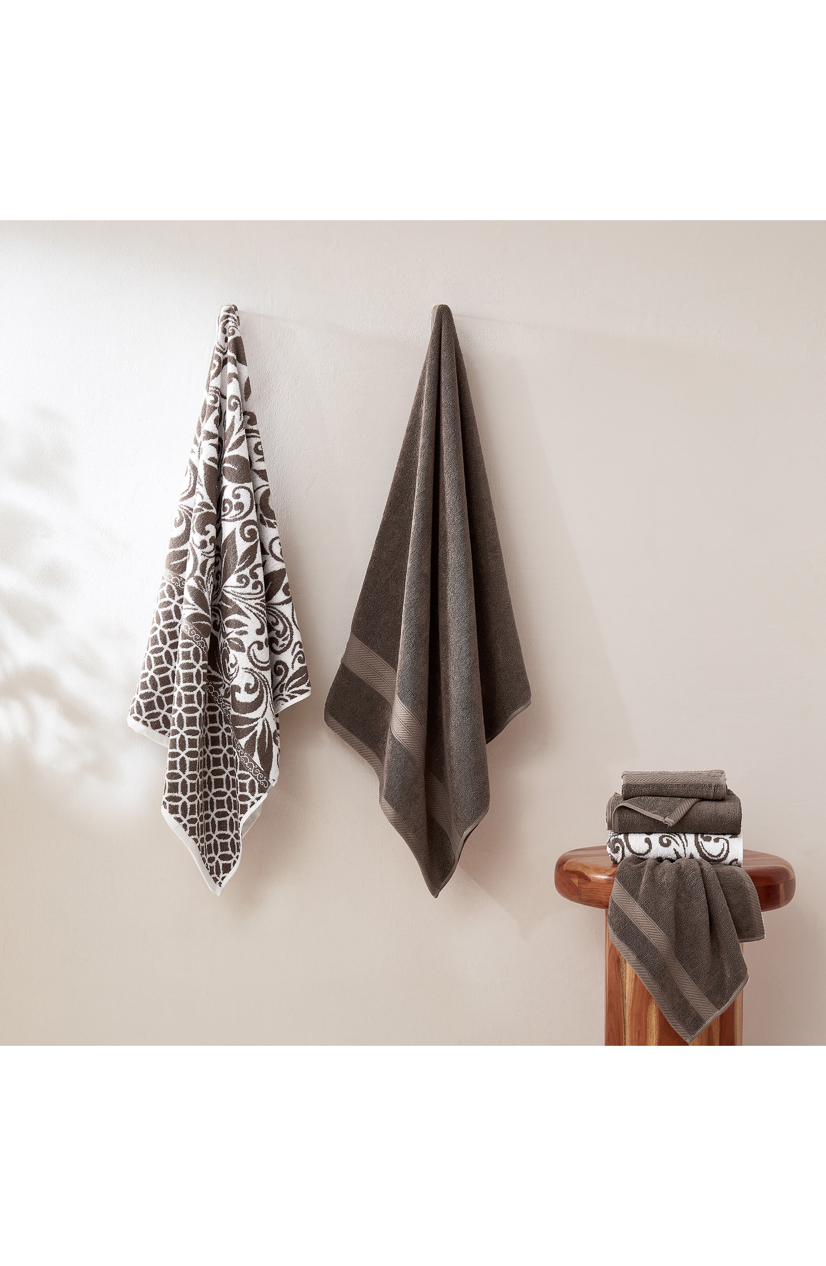 Modern Threads Trefoil Filigree Reversible Yarn-Dyed Jacquard 6-Piece Towel Set